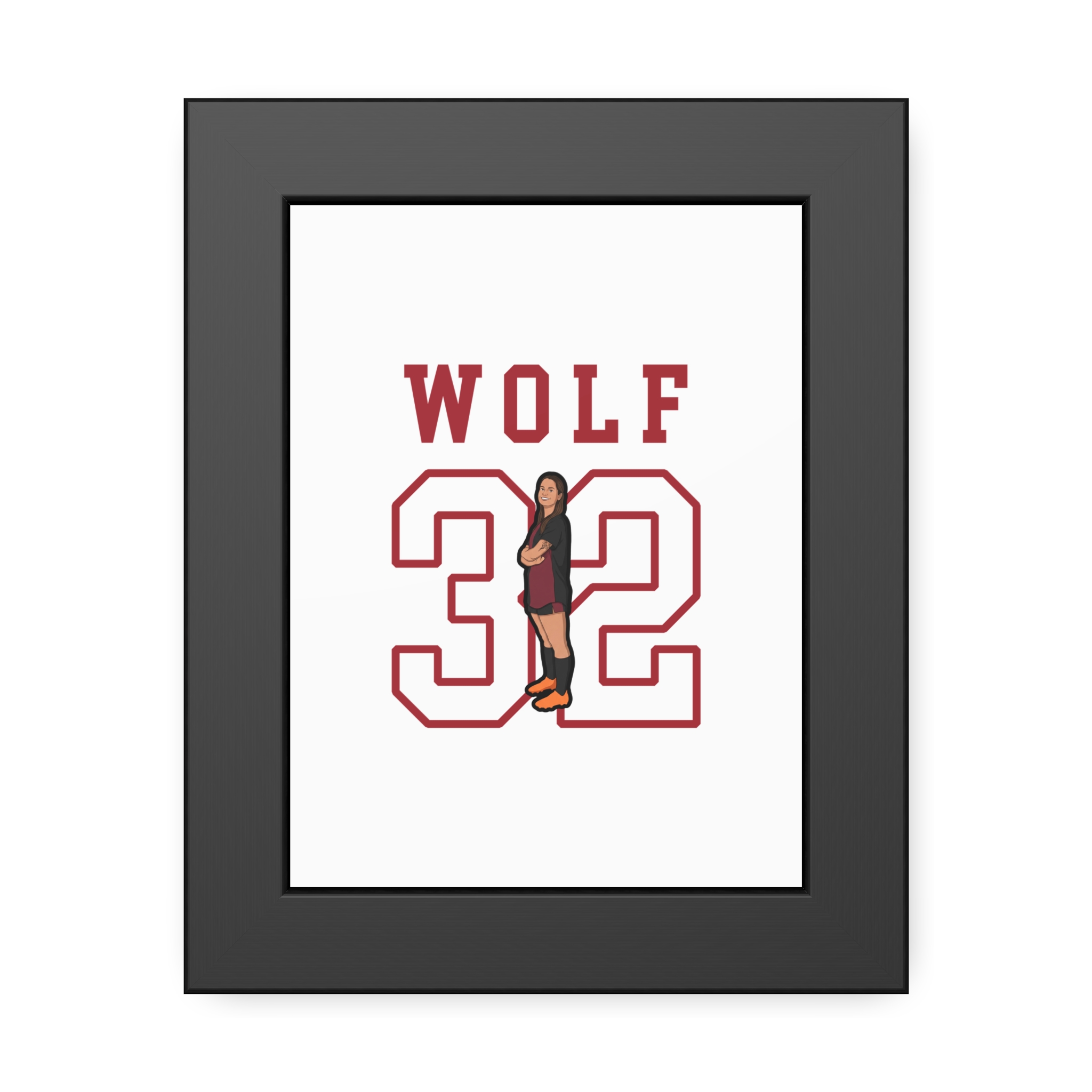 Framed Poster — character_shirsey in Black