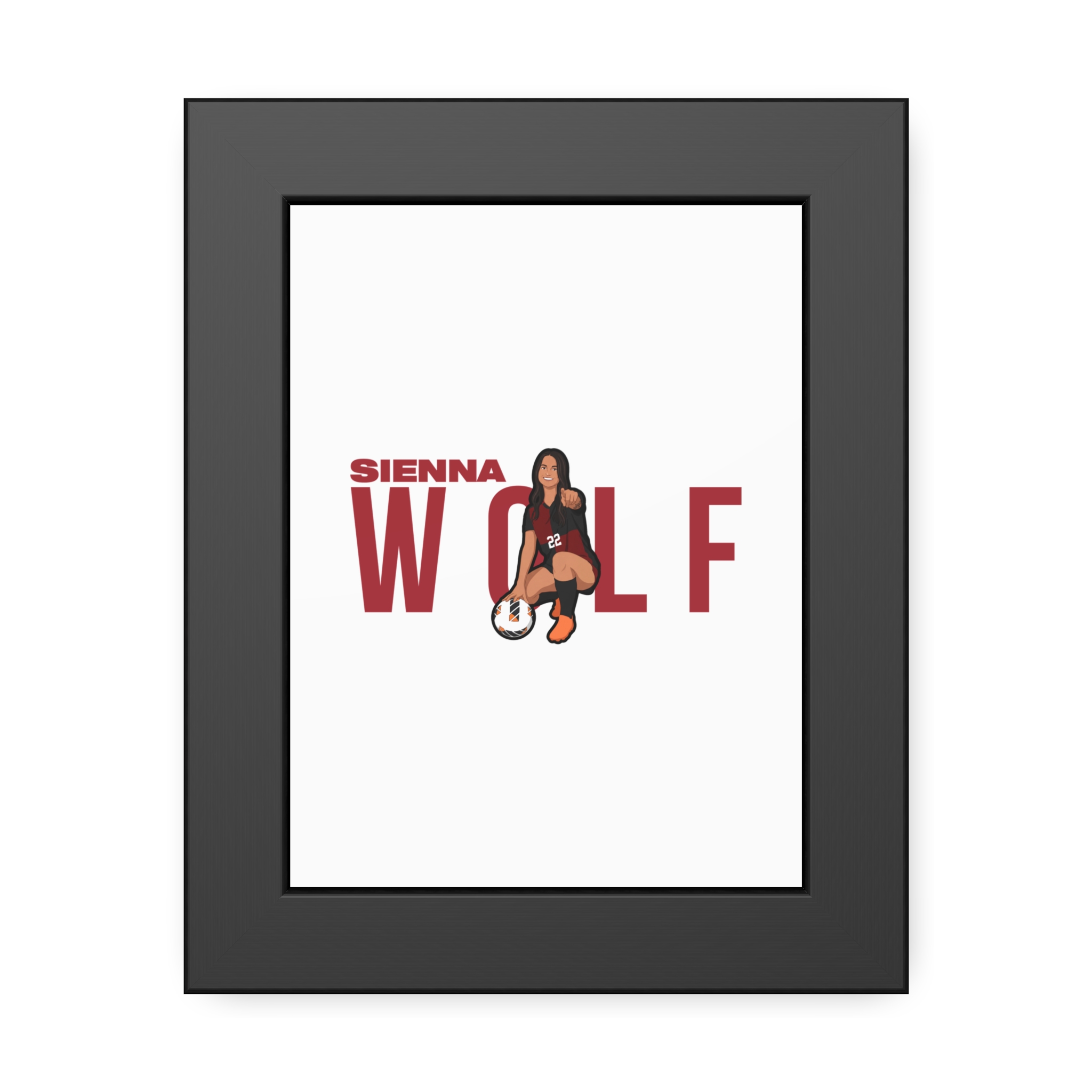 Framed Poster — character_player_name in Black