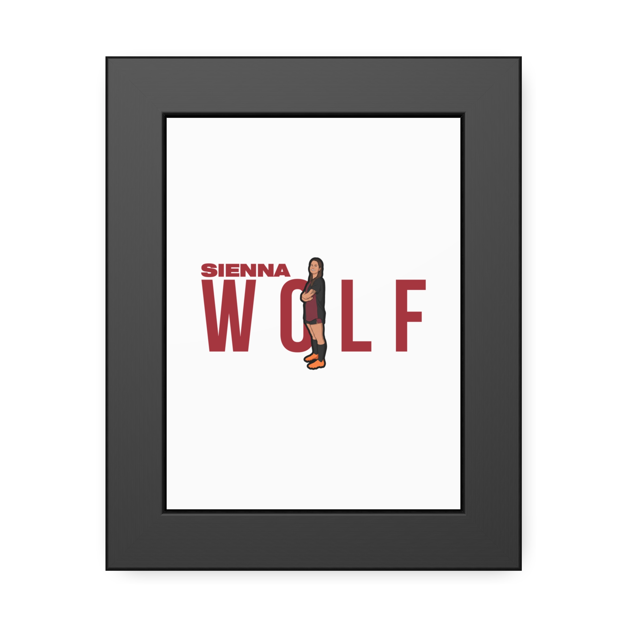 Framed Poster — character_player_name in Black
