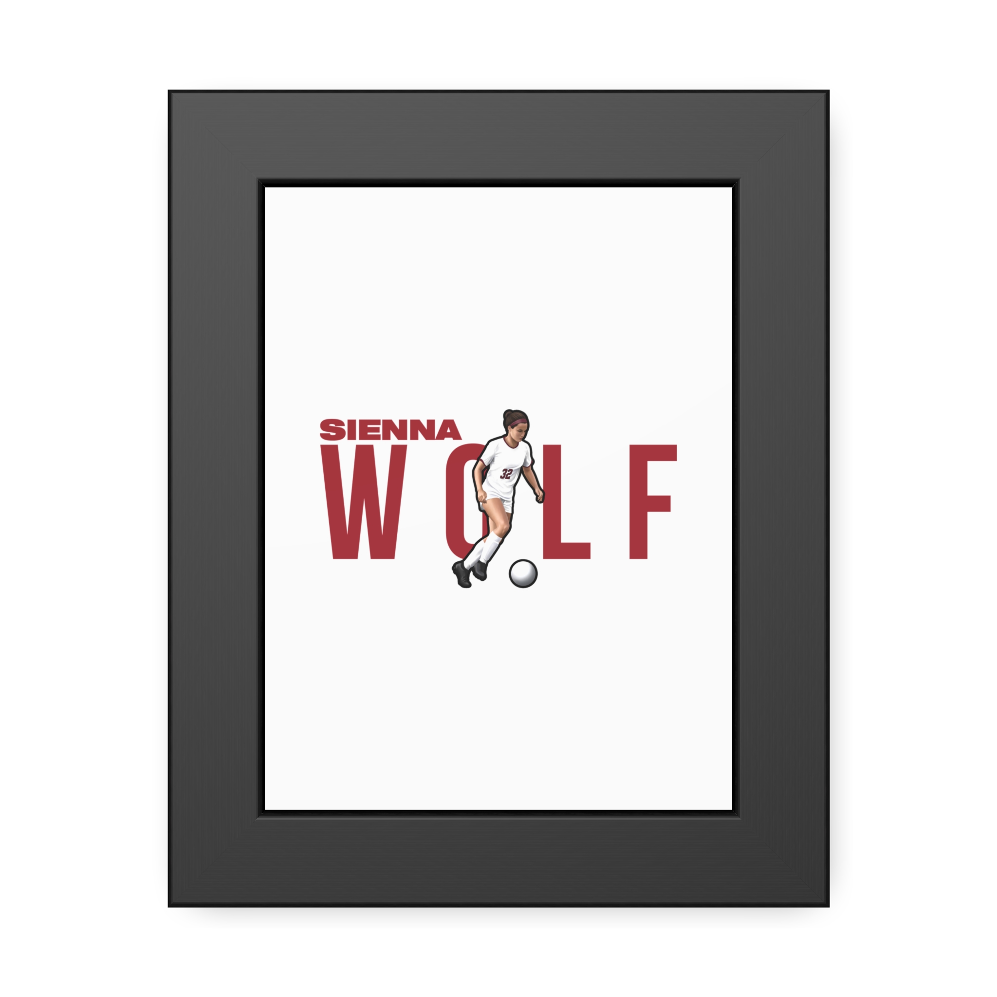 Framed Poster — character_player_name in Black