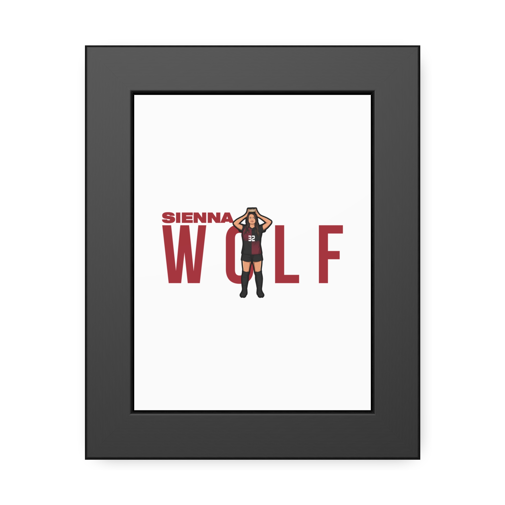 Framed Poster — character_player_name in Black