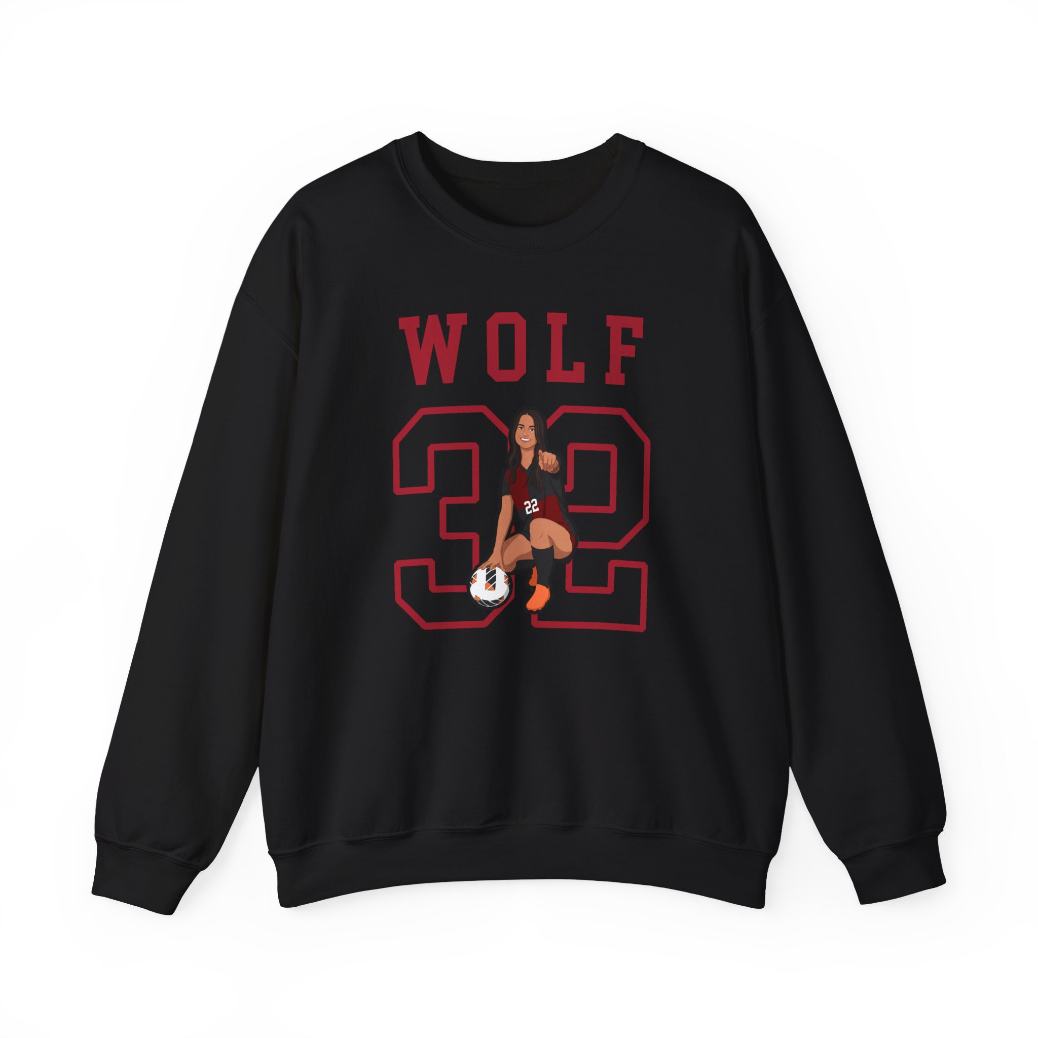 Crewneck Sweatshirt — character_shirsey in Black