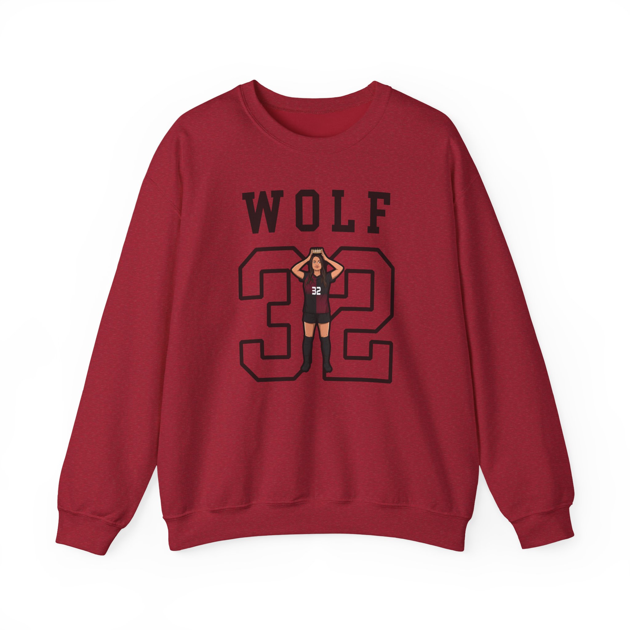 Crewneck Sweatshirt — character_shirsey in Red