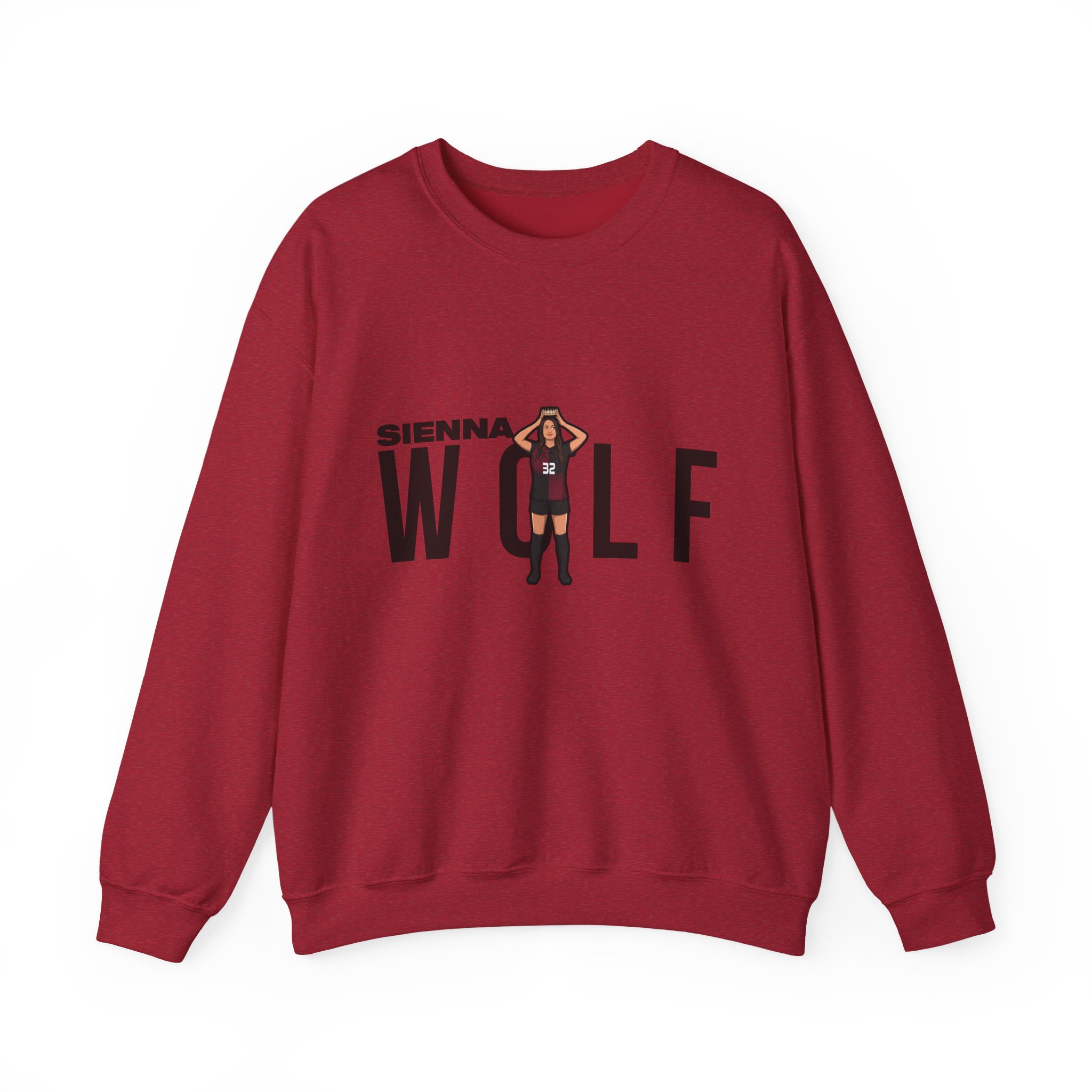 Crewneck Sweatshirt — character_player_name in Red