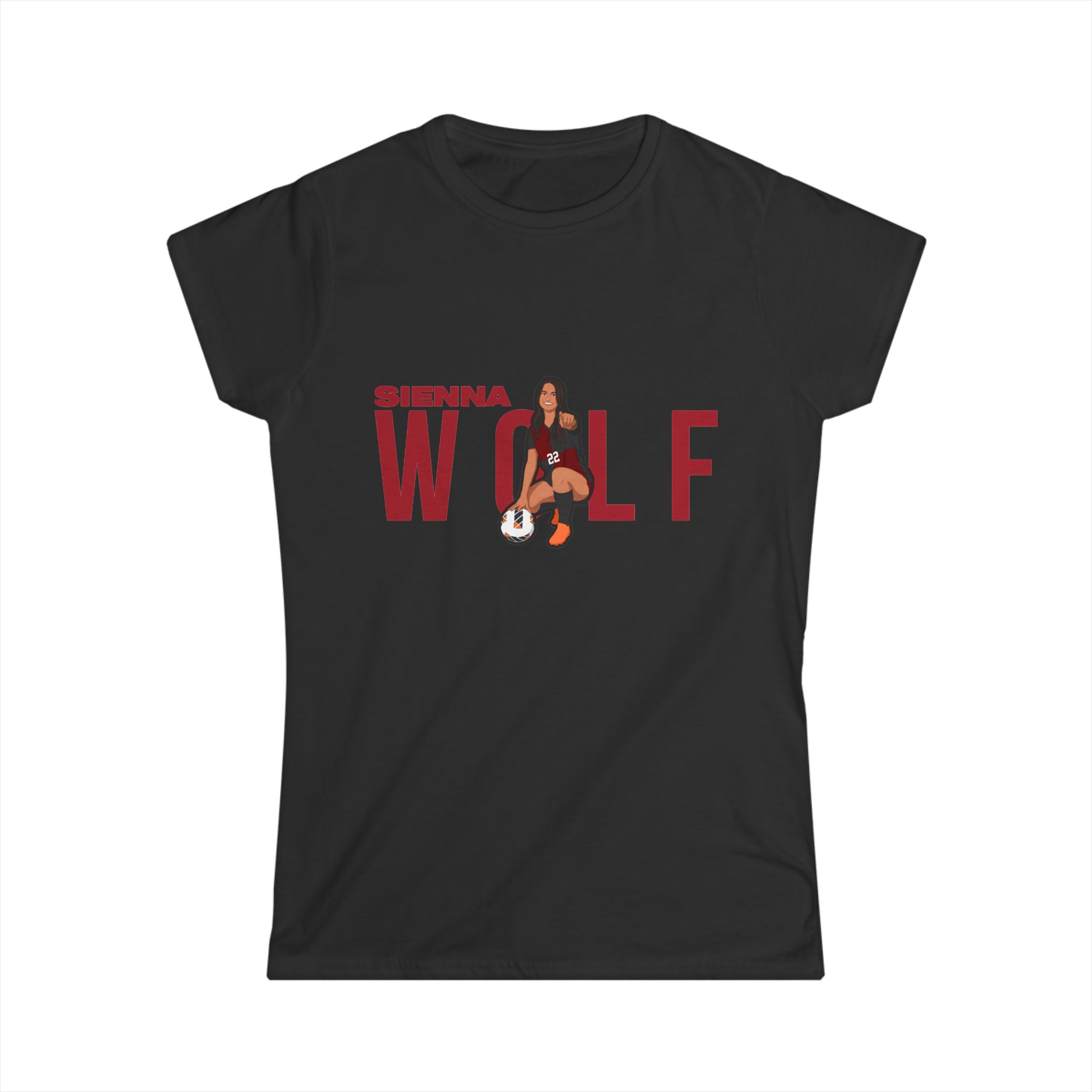 Women's Softstyle Tee — character_player_name in Black