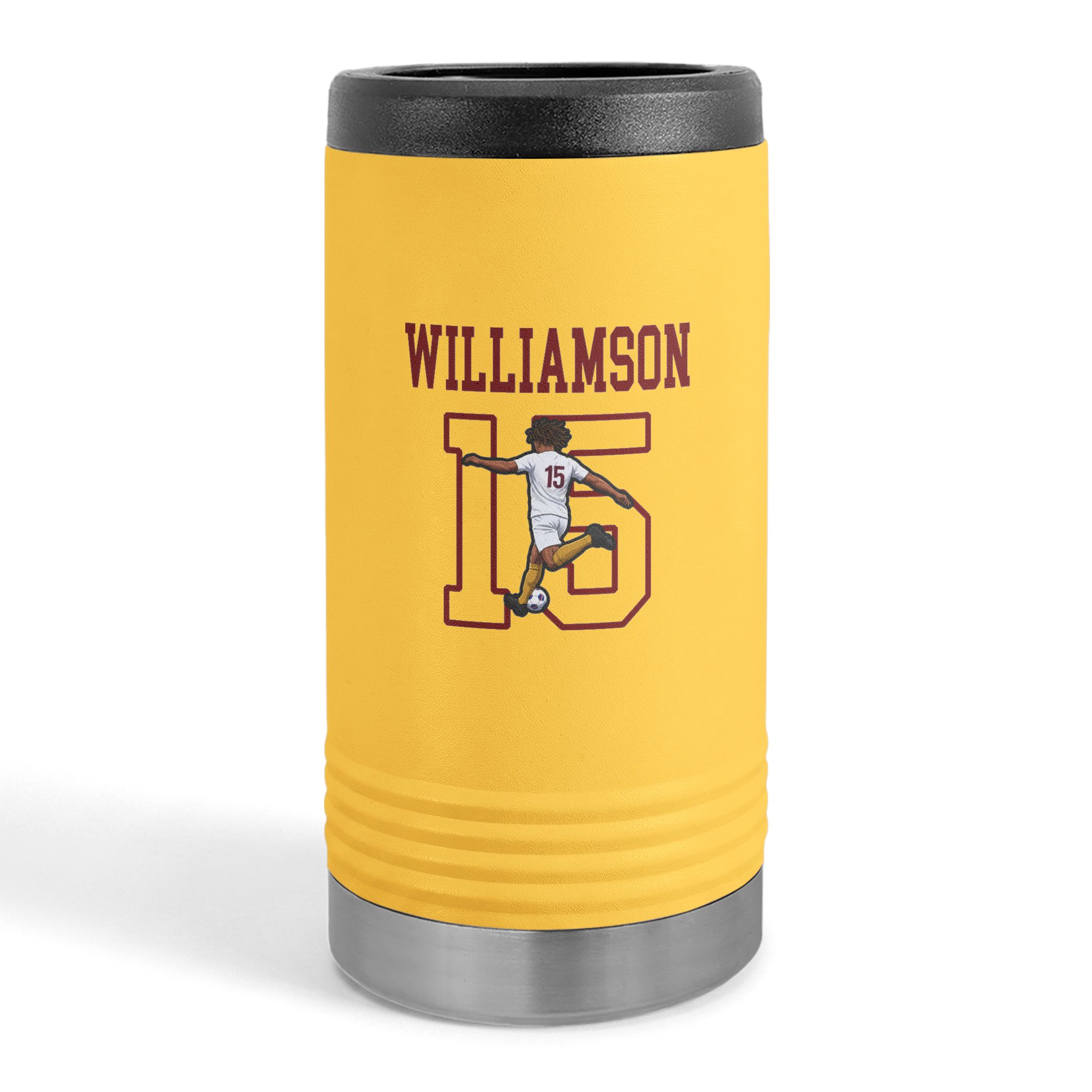 Slim Stainless Can Cooler — character_shirsey in Yellow