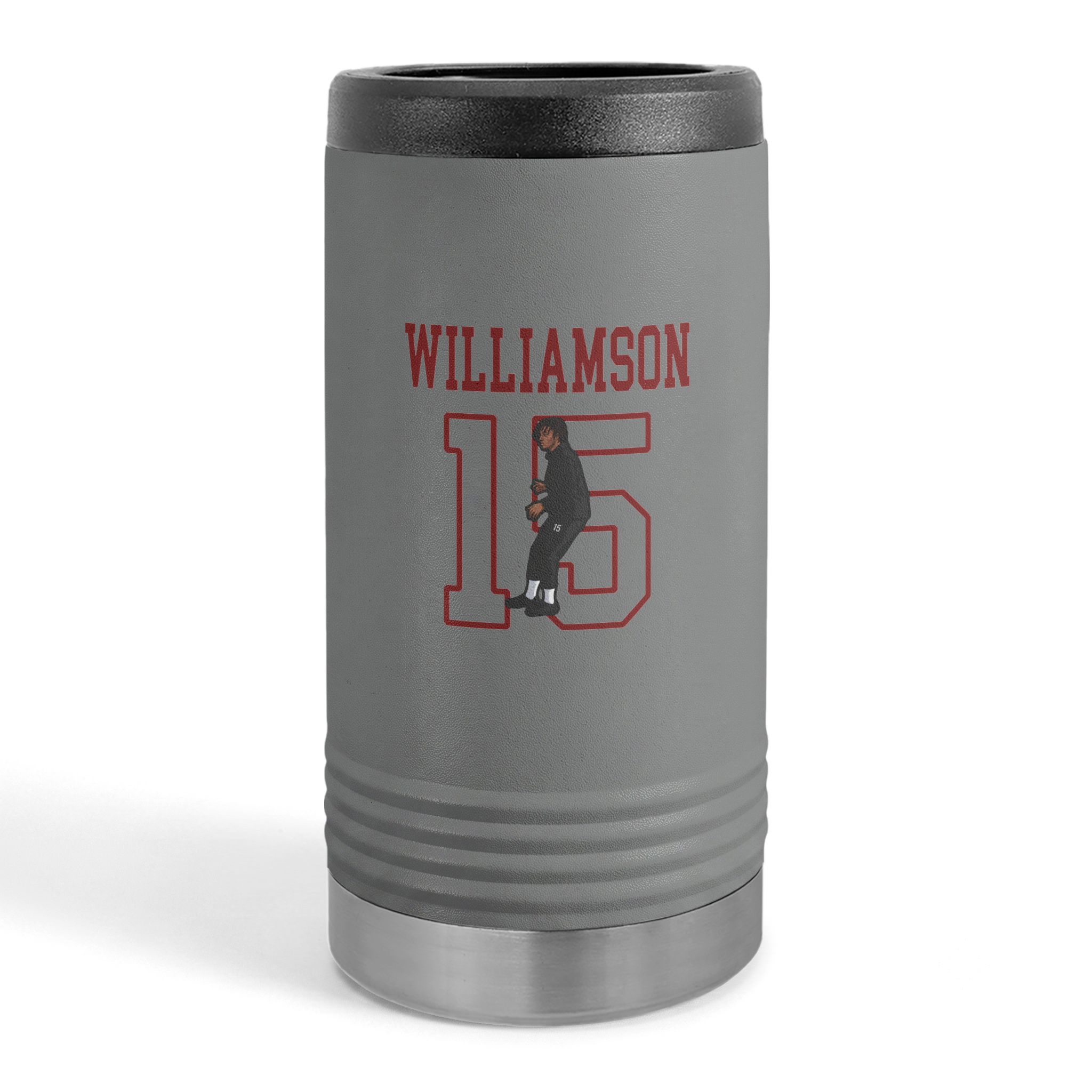 Slim Stainless Can Cooler — character_shirsey in Grey
