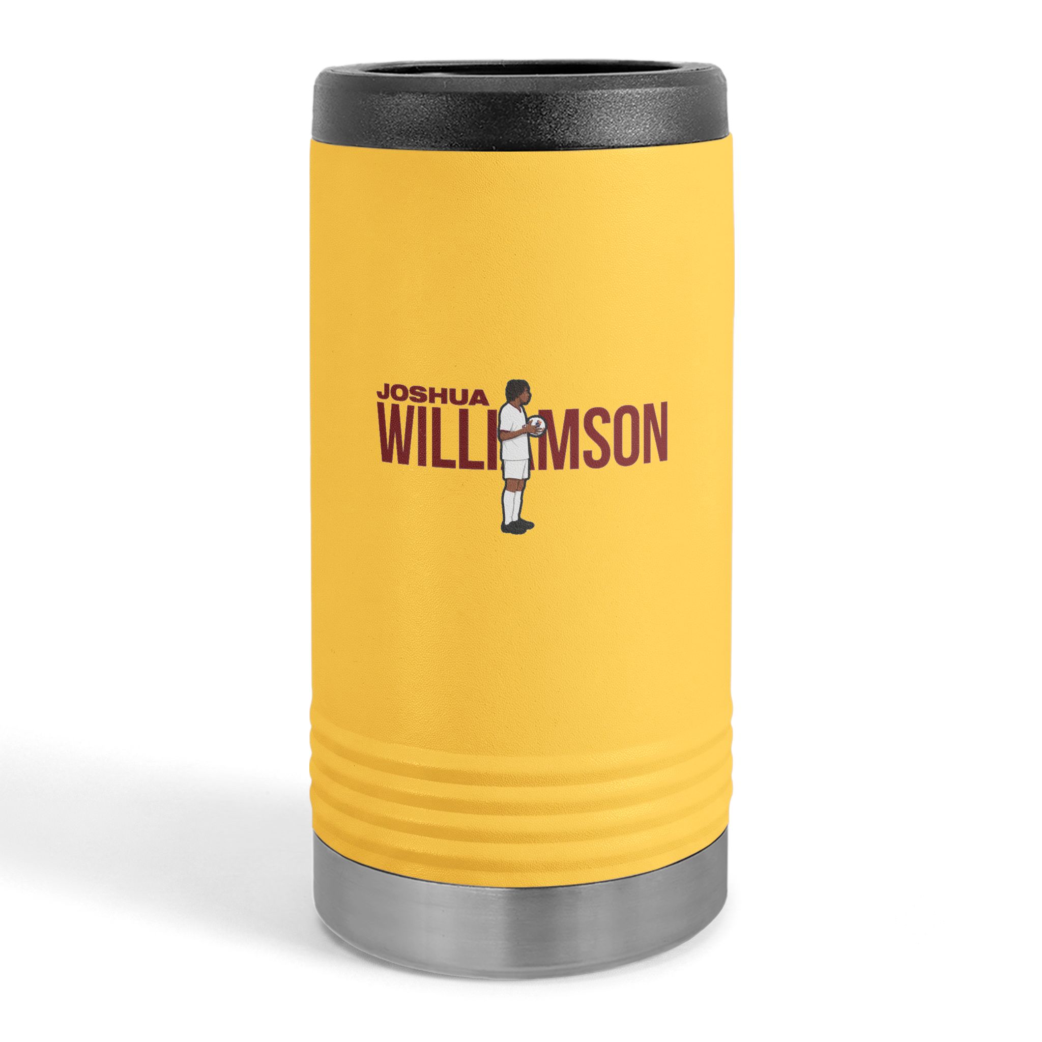 Slim Stainless Can Cooler — character_player_name in Yellow