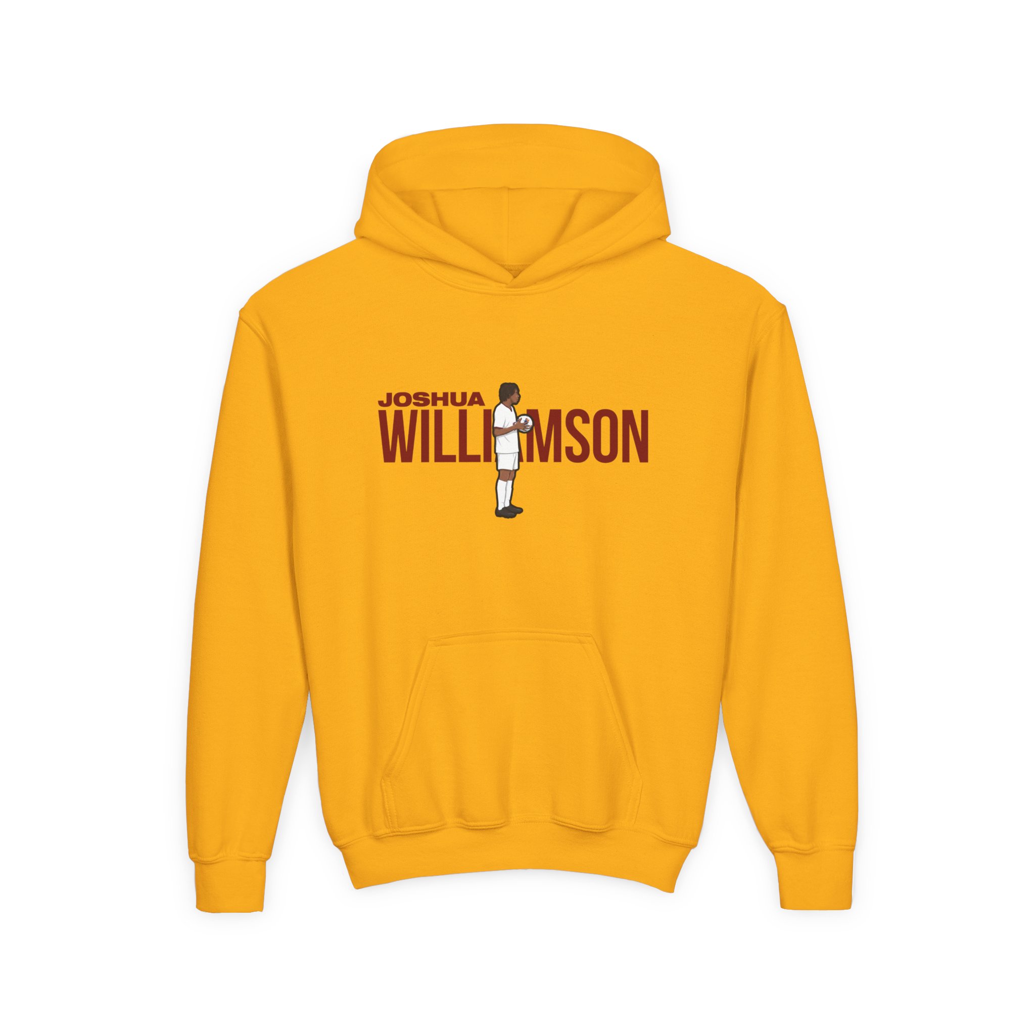 Youth Hoodie — character_player_name in Gold