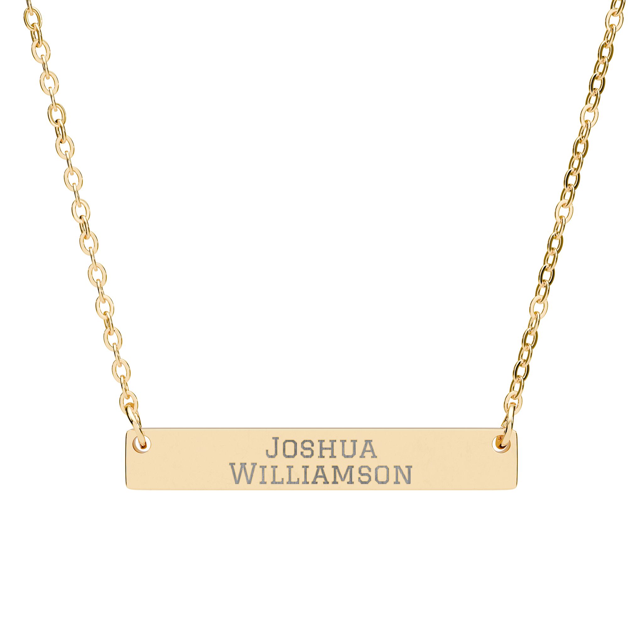 Engraved Bar Necklace — Classic in Gold