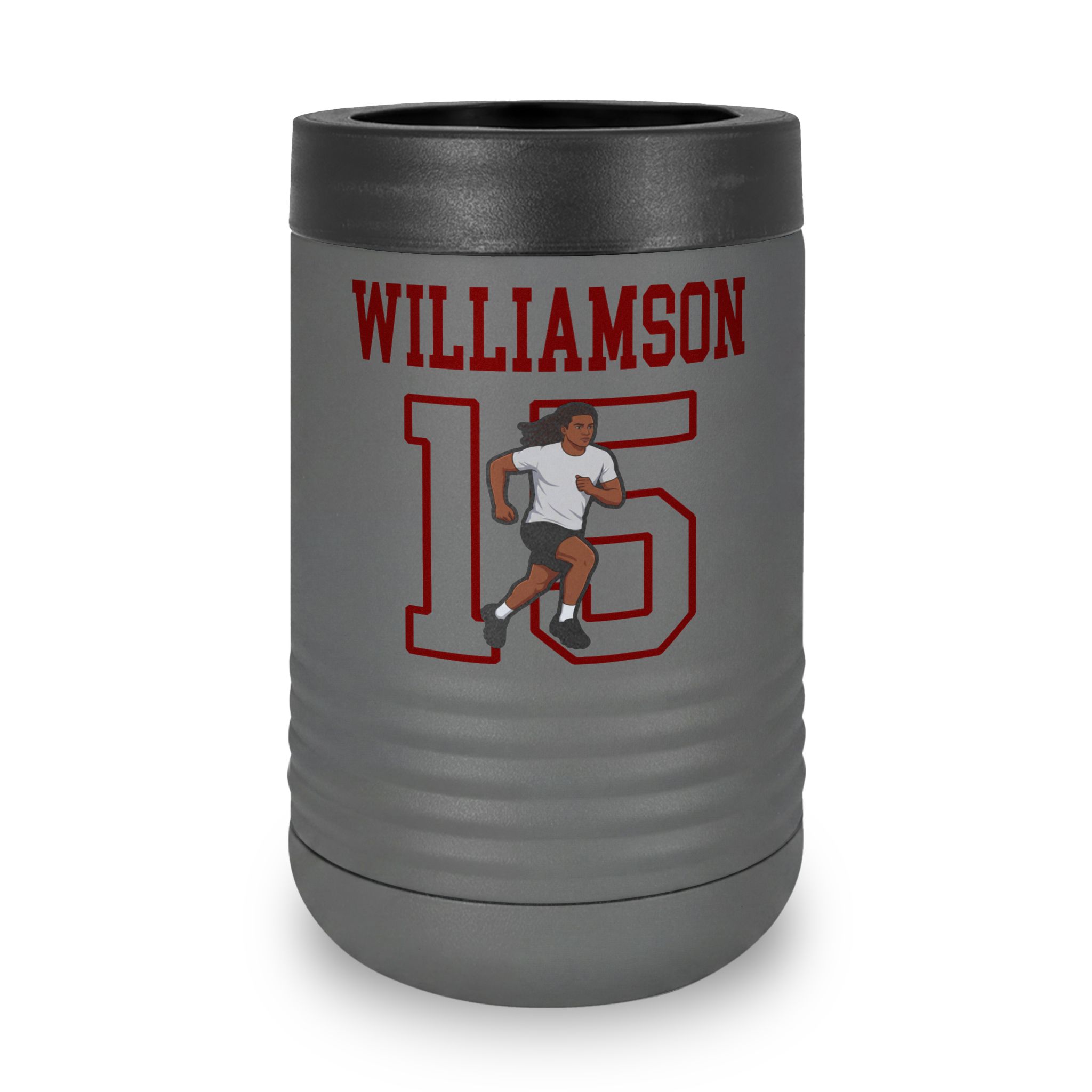 Stainless Can Cooler — character_shirsey in Grey