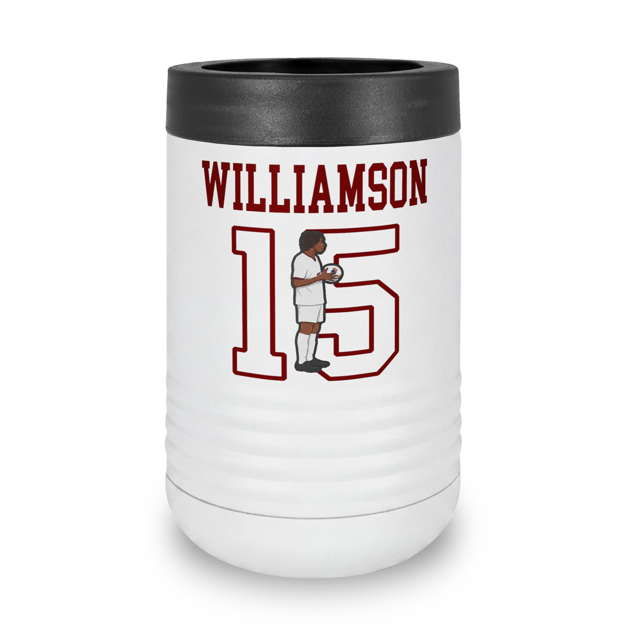 Stainless Can Cooler — character_shirsey in White