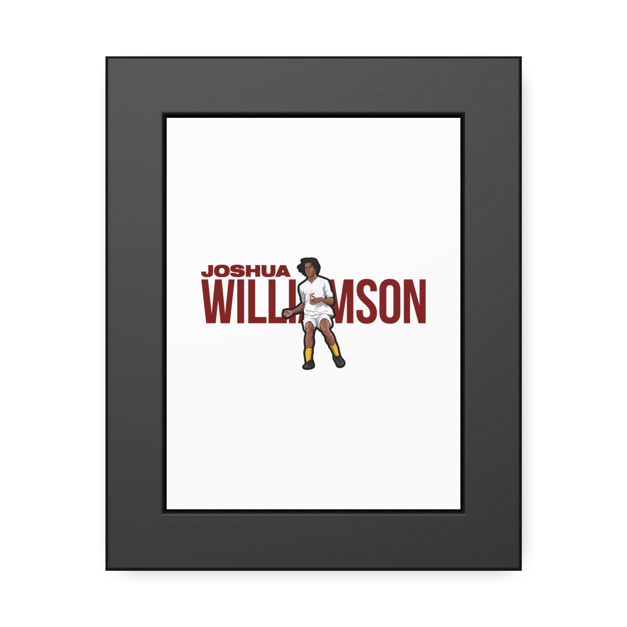 Framed Poster — character_player_name in Black