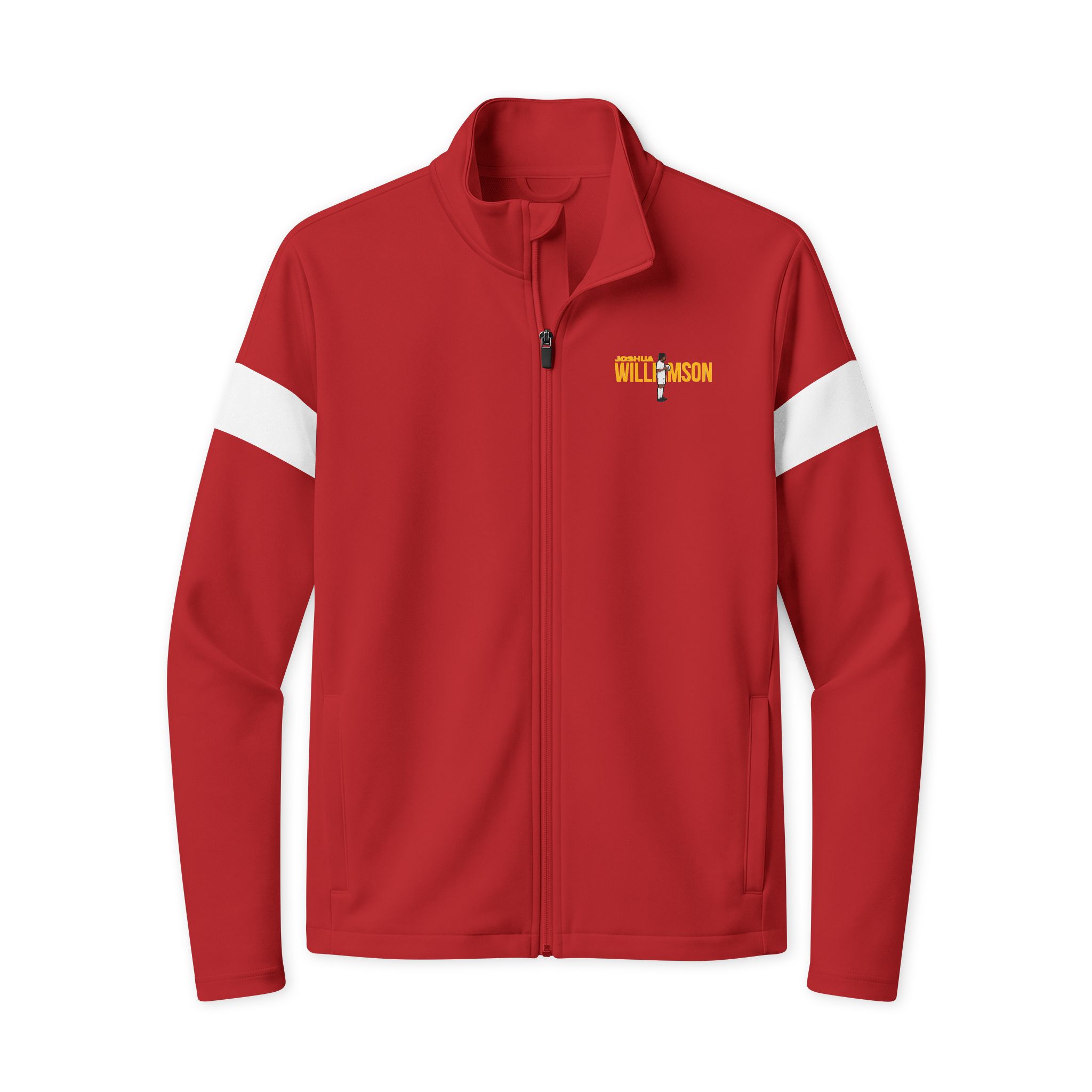 Travel Full-Zip Jacket — character_player_name in Deep Red/ White
