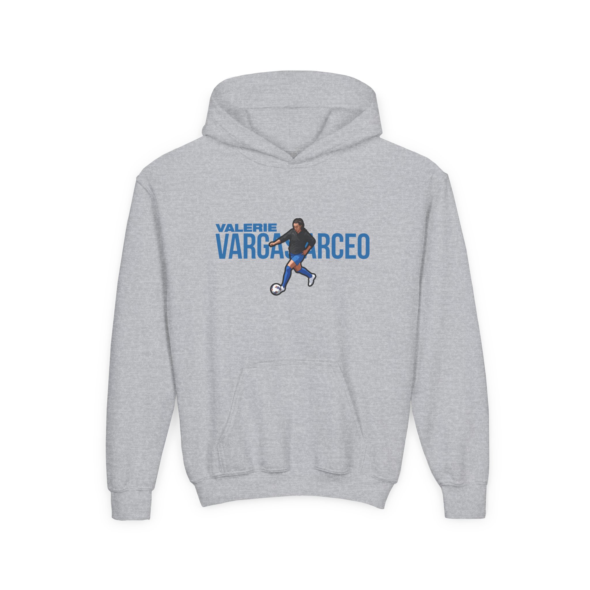 Youth Hoodie — character_player_name in Grey