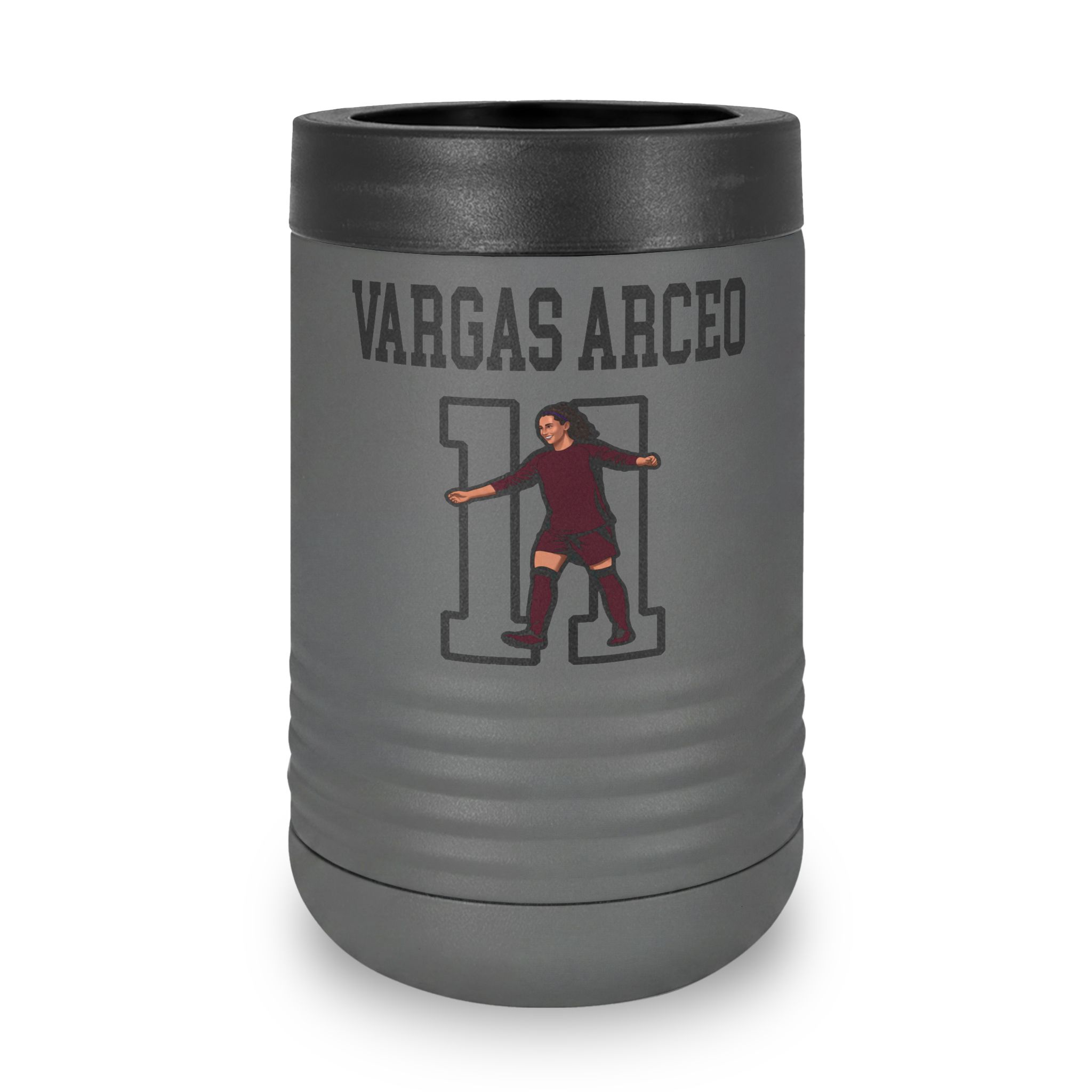 Stainless Can Cooler — character_shirsey in Grey