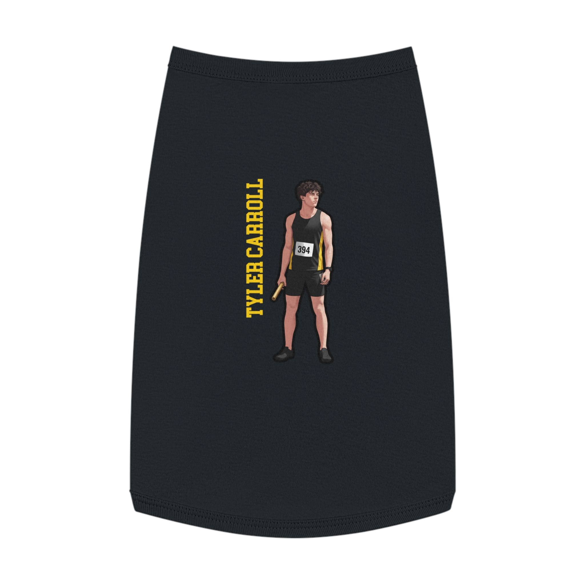 Pet Tank Top — character_name_vertical in Black