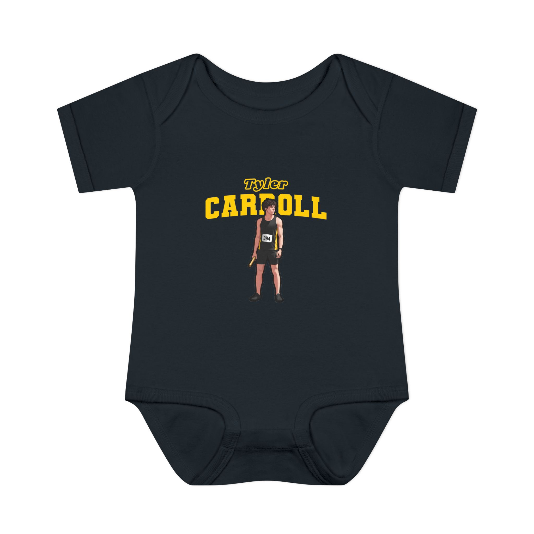 Baby Onesie — character_name_arch in Black