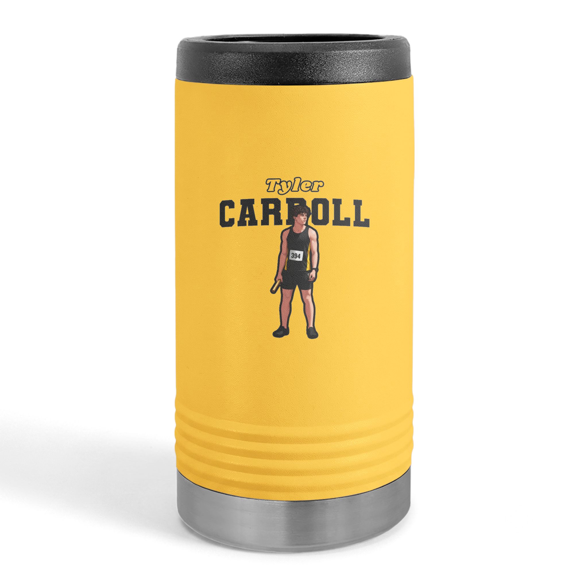 Slim Stainless Can Cooler — character_name_arch in Yellow