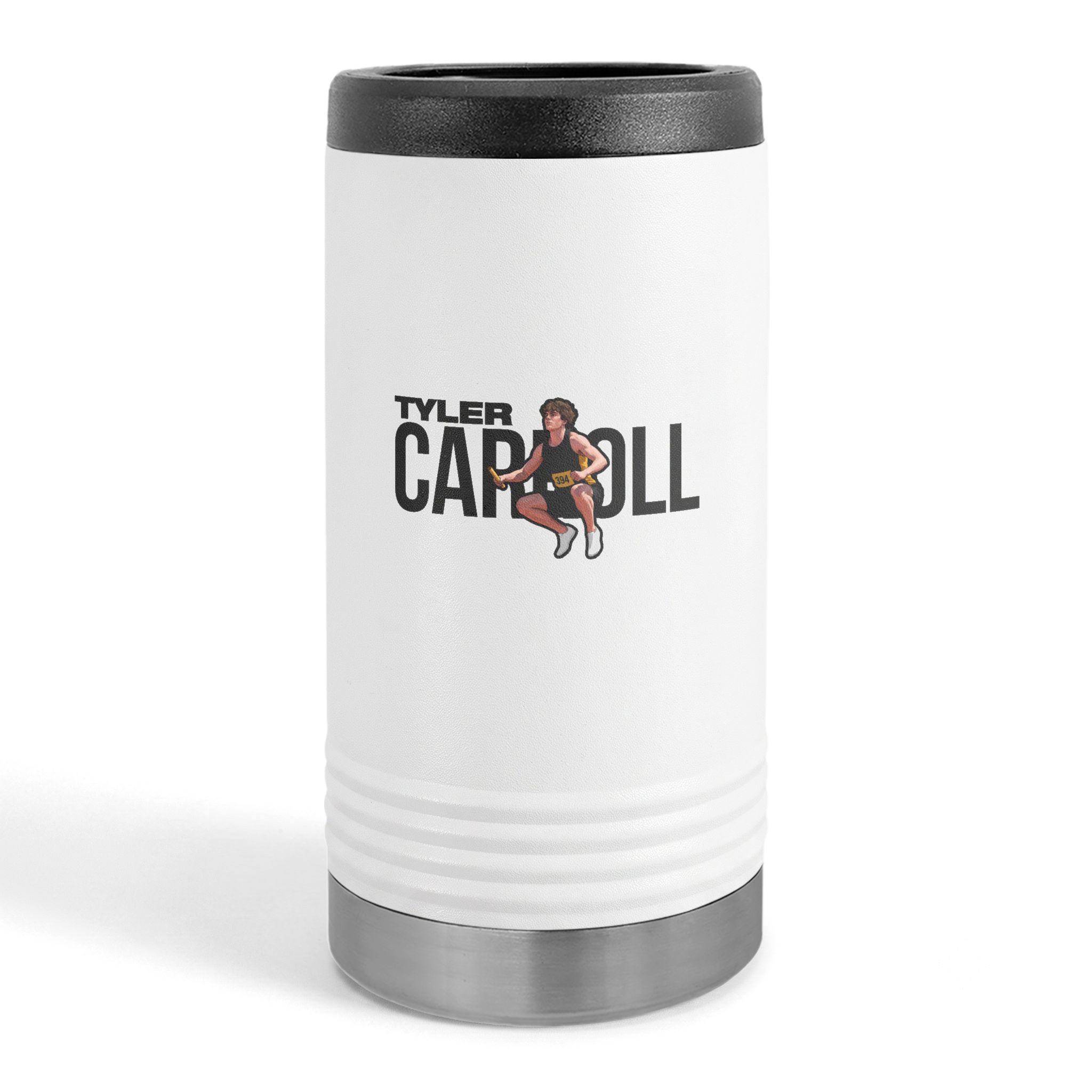 Slim Stainless Can Cooler — character_player_name in White
