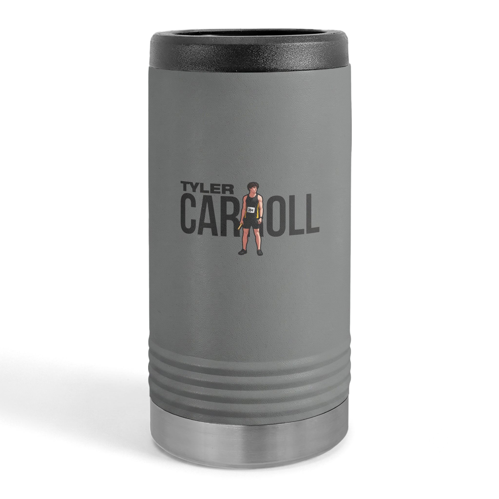 Slim Stainless Can Cooler — character_player_name in Grey