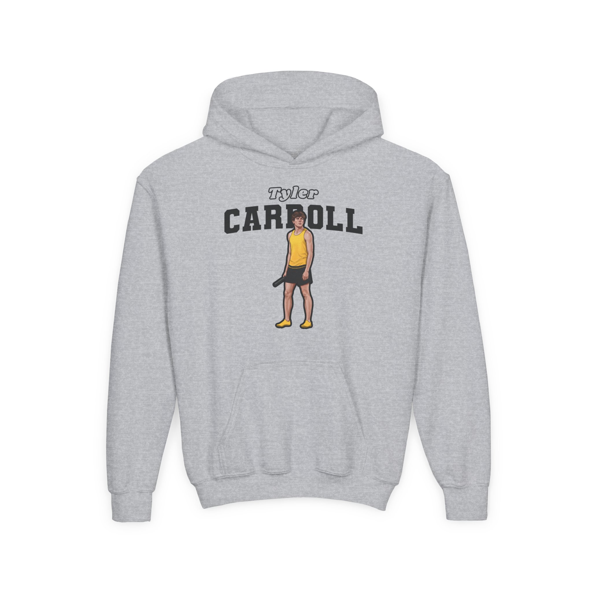 Youth Hoodie — character_name_arch in Grey