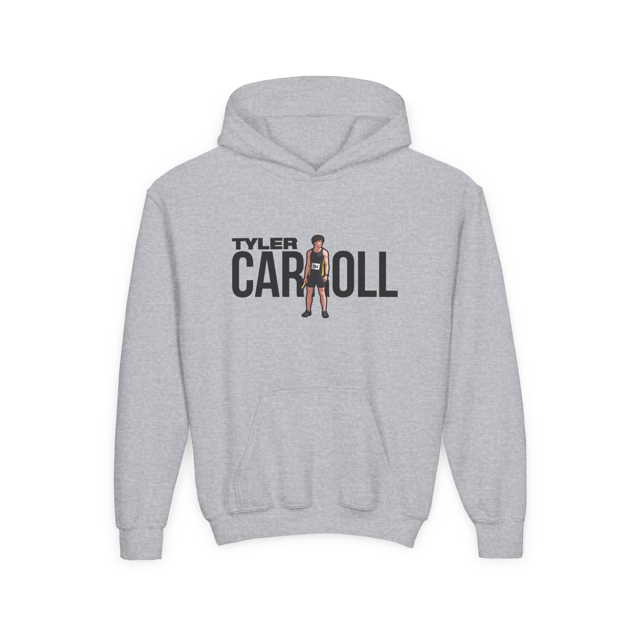 Youth Hoodie — character_player_name in Grey