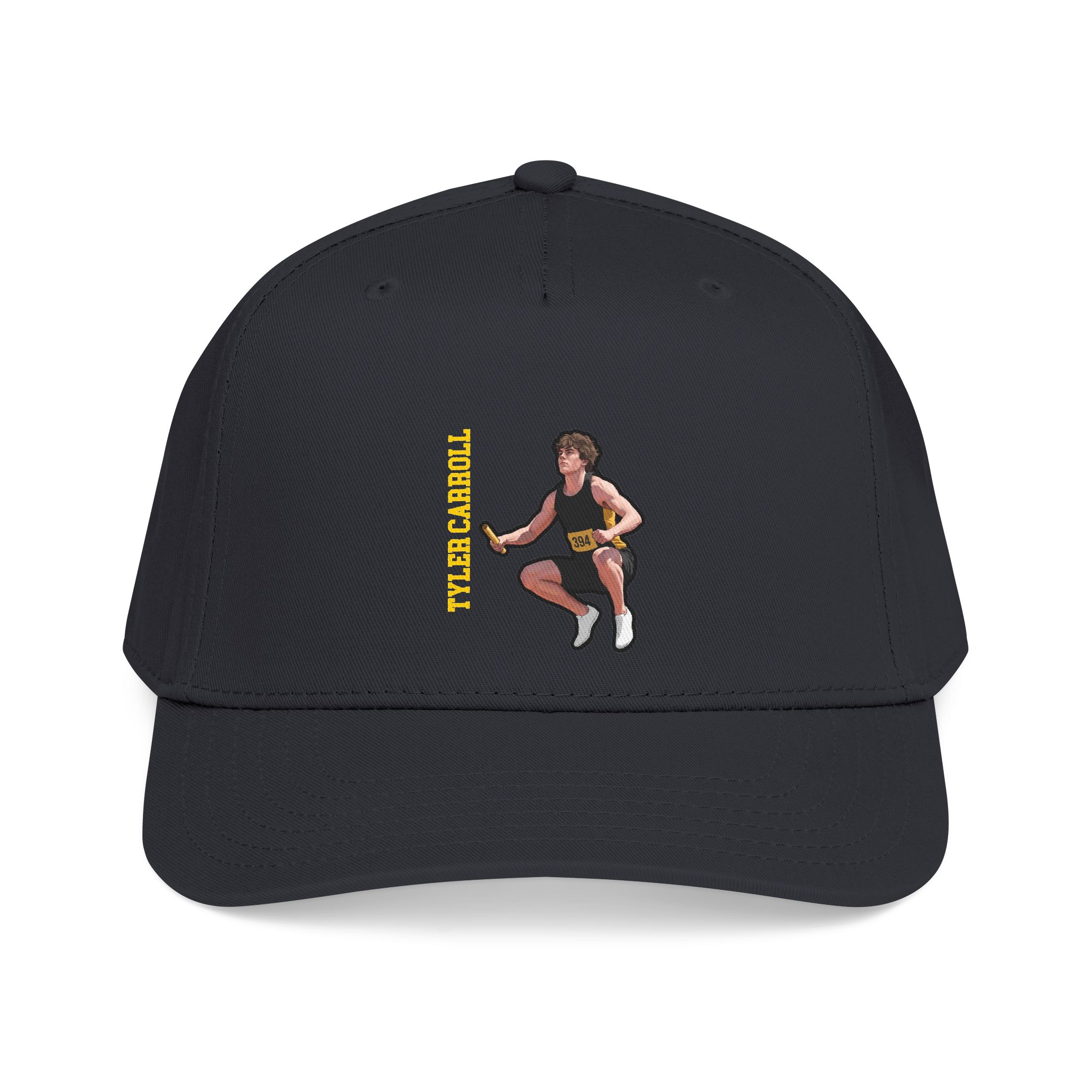 Baseball Cap — character_name_vertical in Black