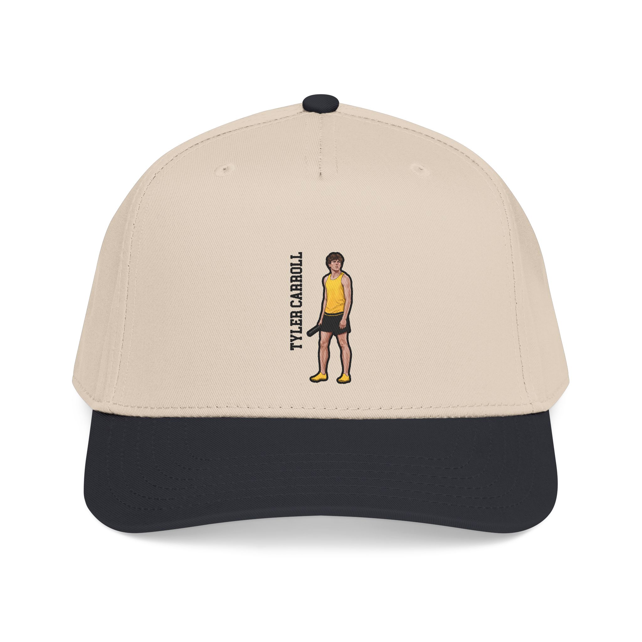Baseball Cap — character_name_vertical in Black / Natural