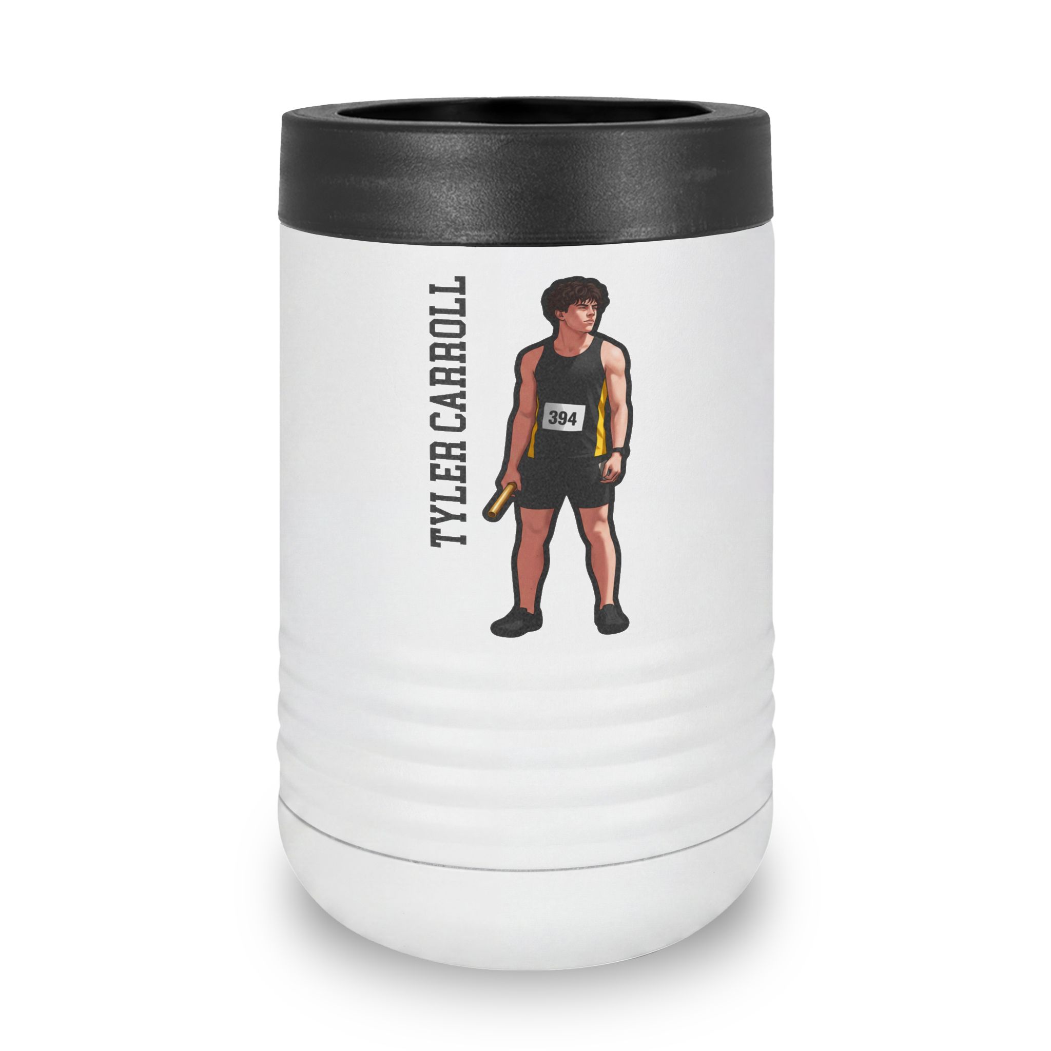 Stainless Can Cooler — character_name_vertical in White