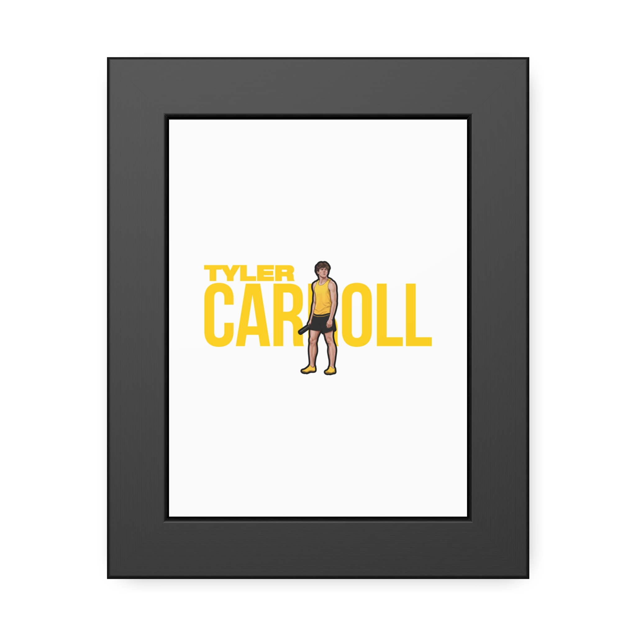 Framed Poster — character_player_name in Black
