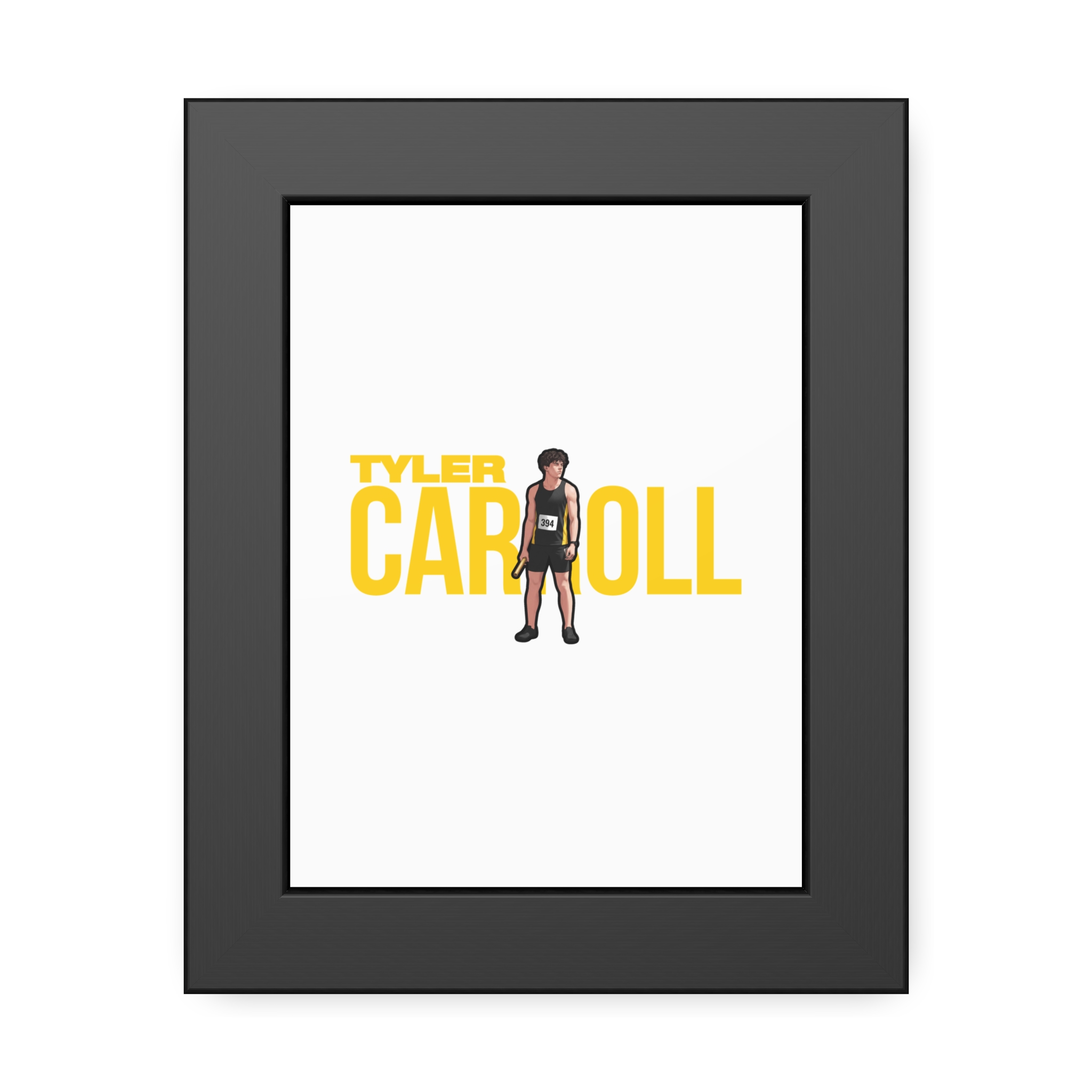 Framed Poster — character_player_name in Black