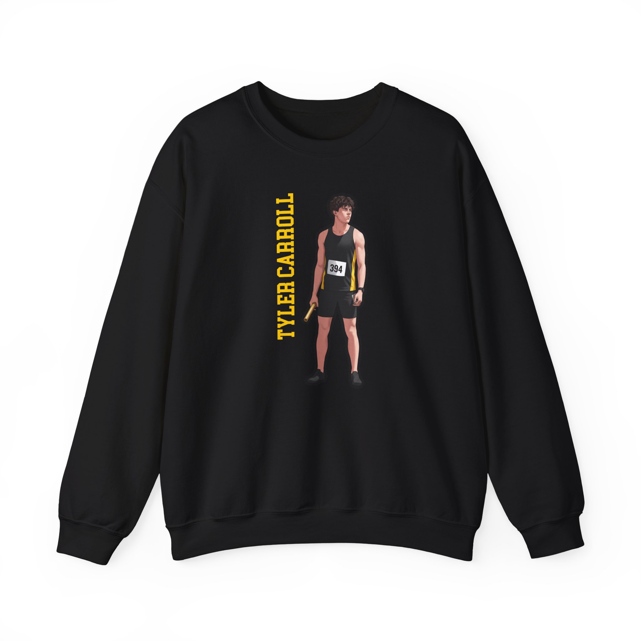 Crewneck Sweatshirt — character_name_vertical in Black