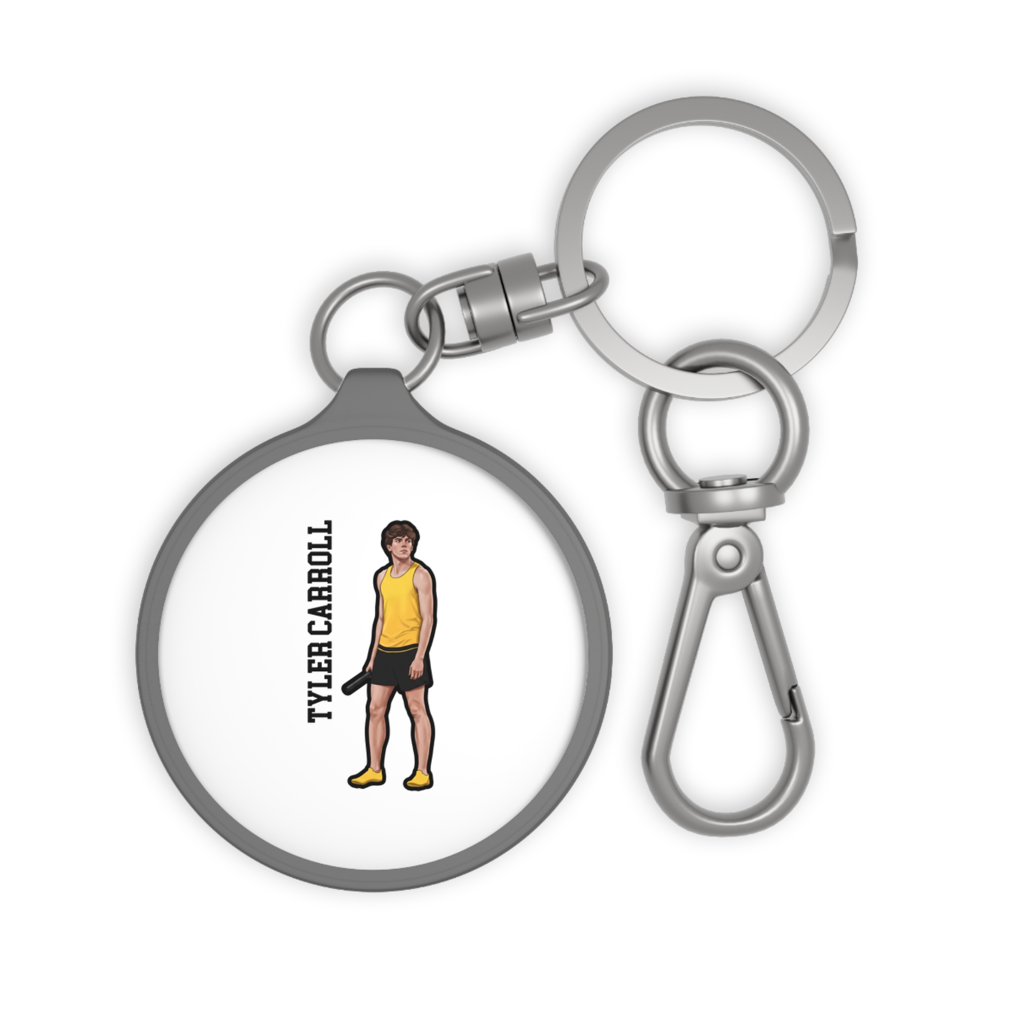 Keychain — character_name_vertical in Grey