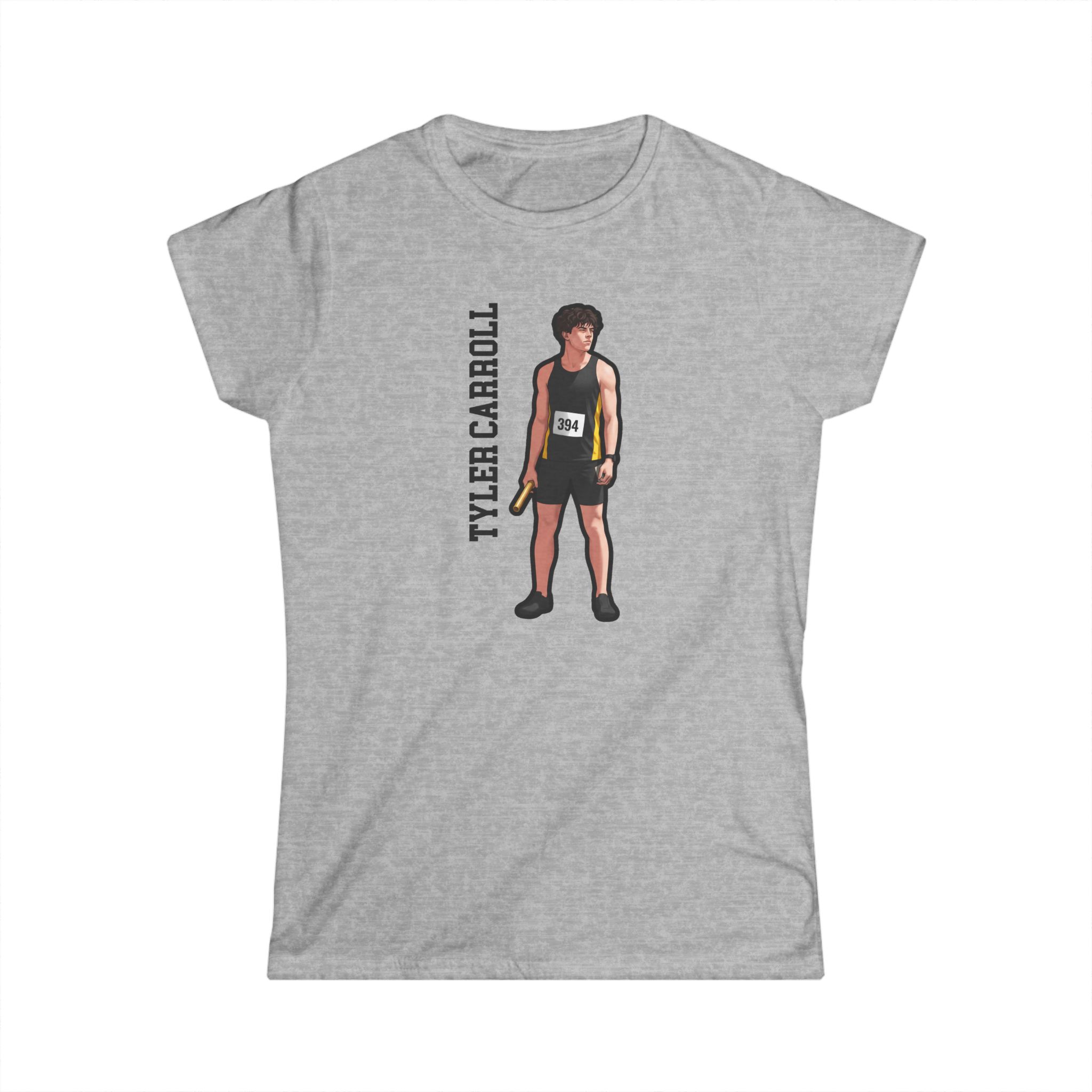Women's Softstyle Tee — character_name_vertical in Grey