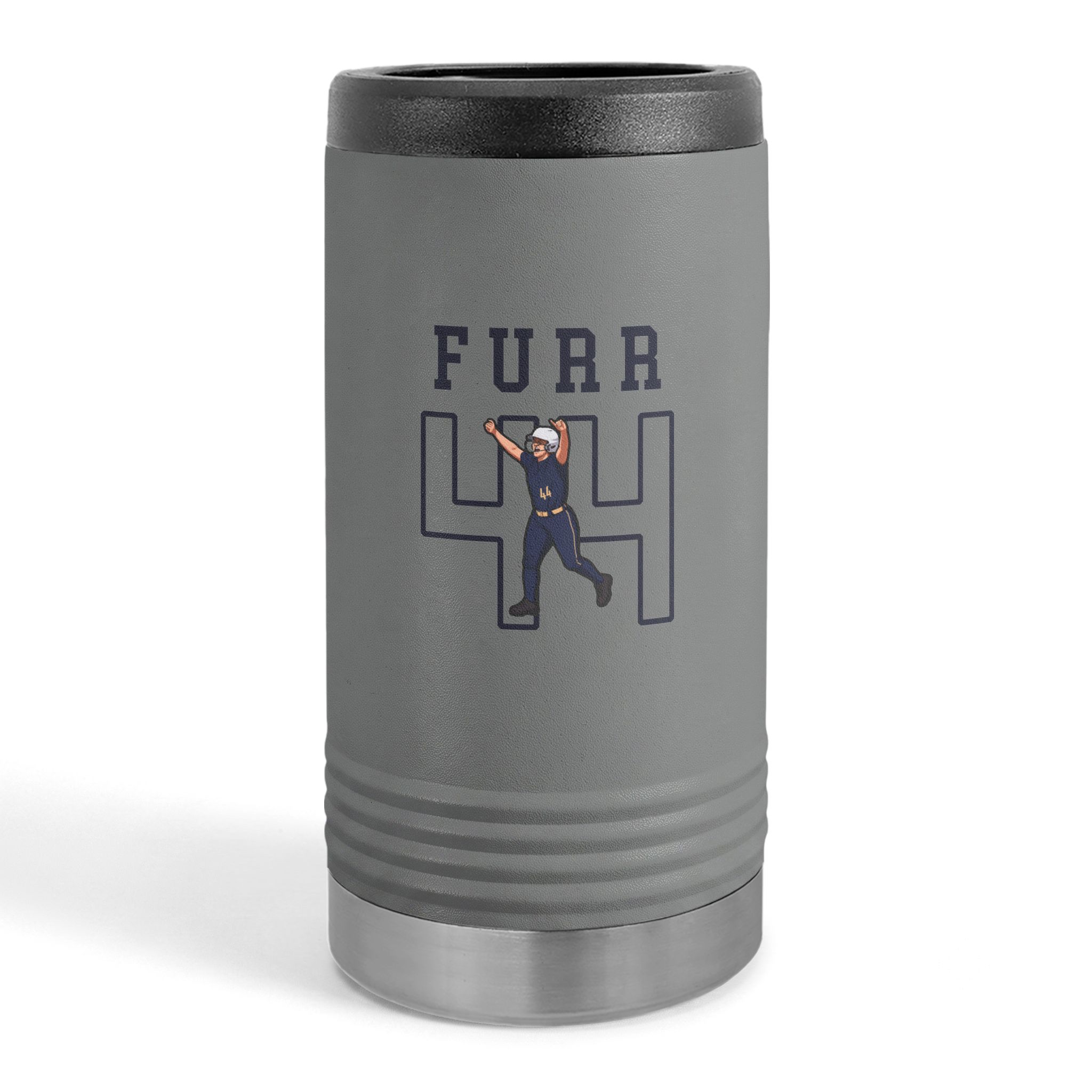 Slim Stainless Can Cooler — character_shirsey in Grey