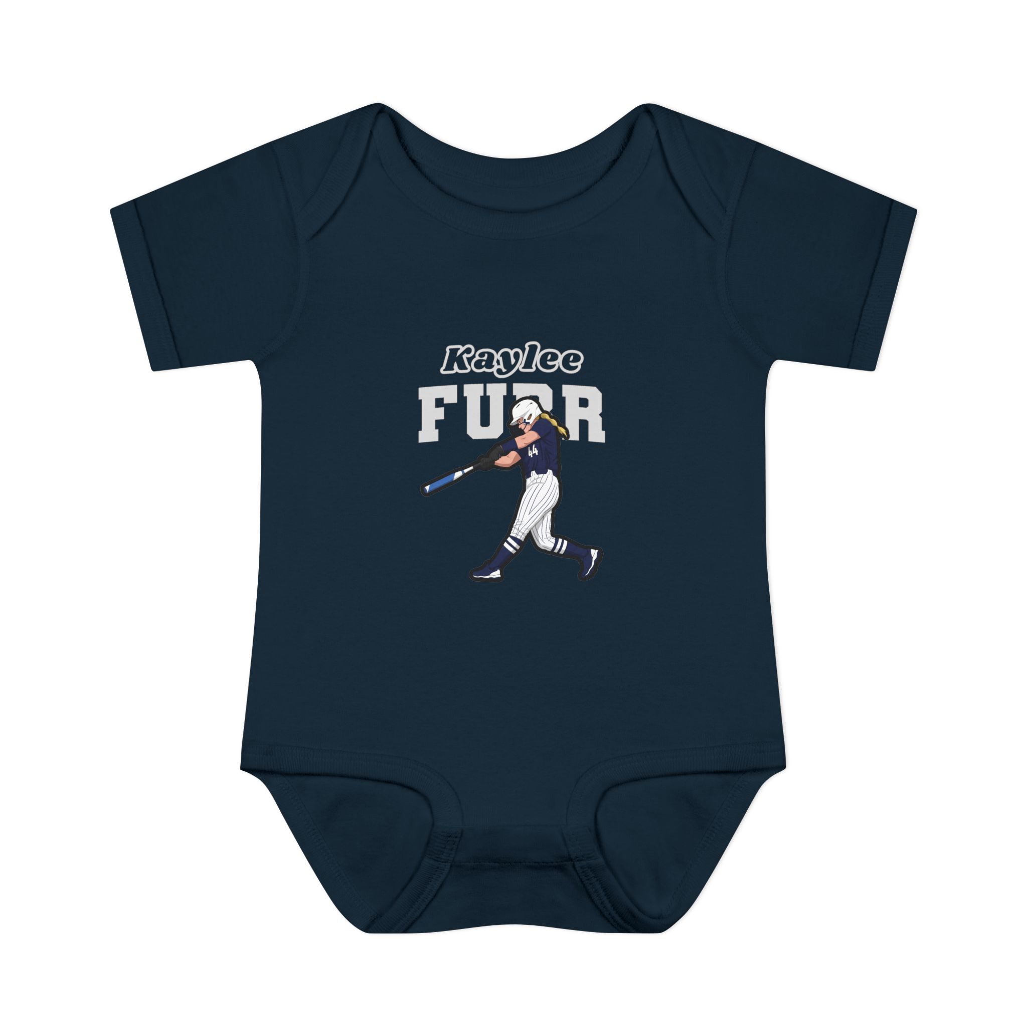 Baby Onesie — character_name_arch in Navy