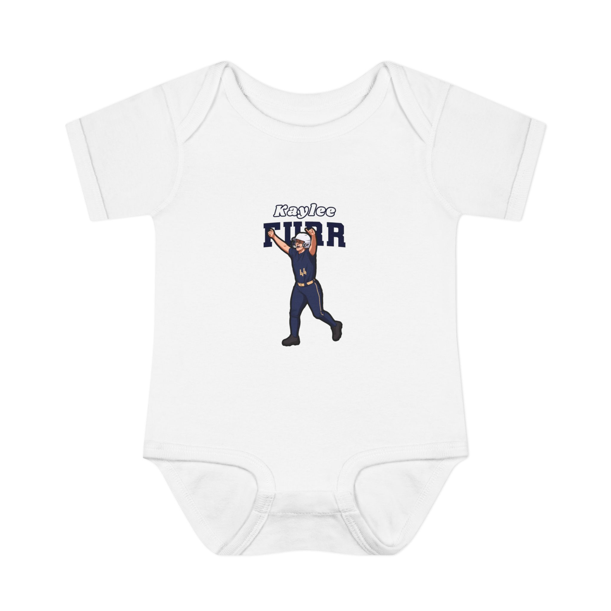 Baby Onesie — character_name_arch in White