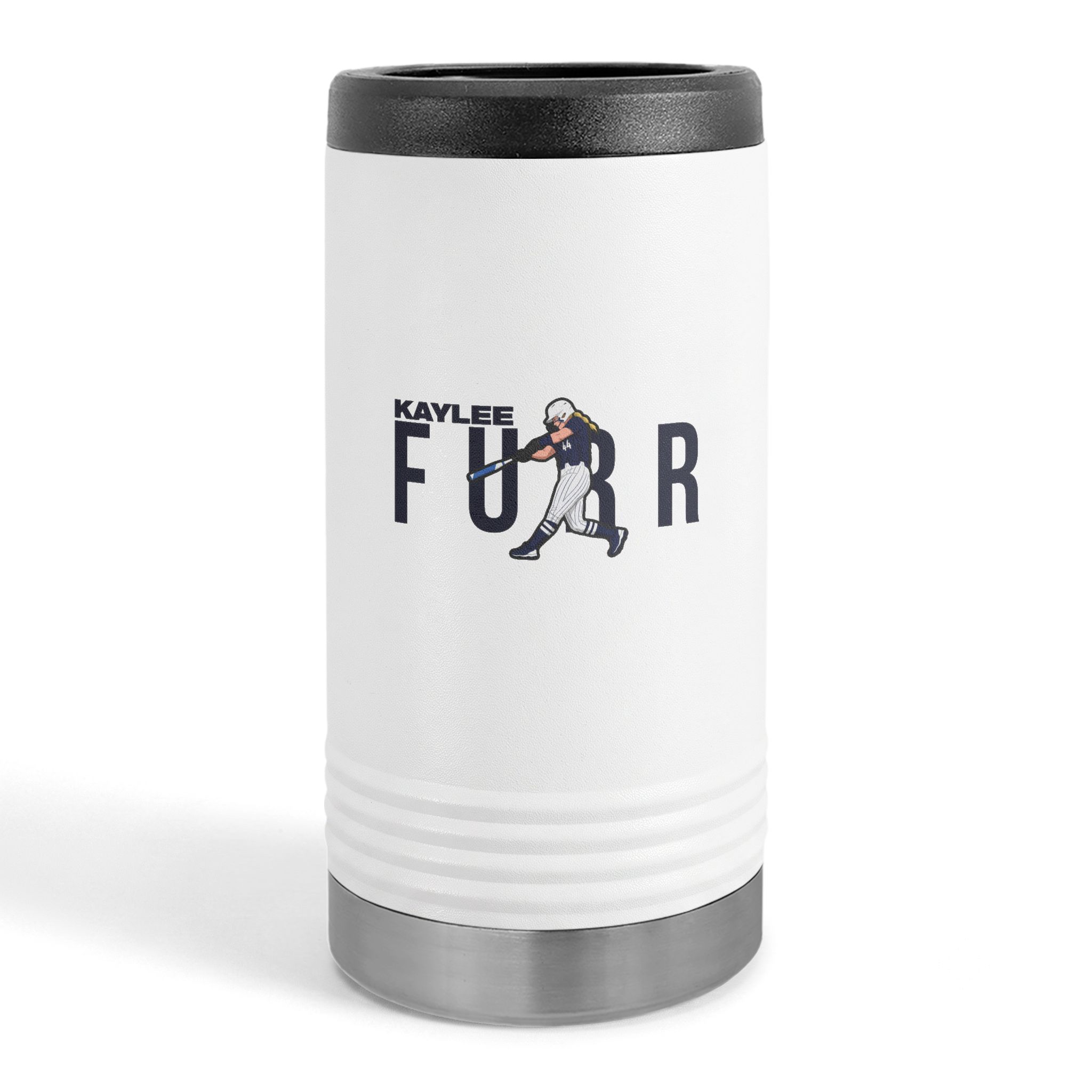 Slim Stainless Can Cooler — character_player_name in White