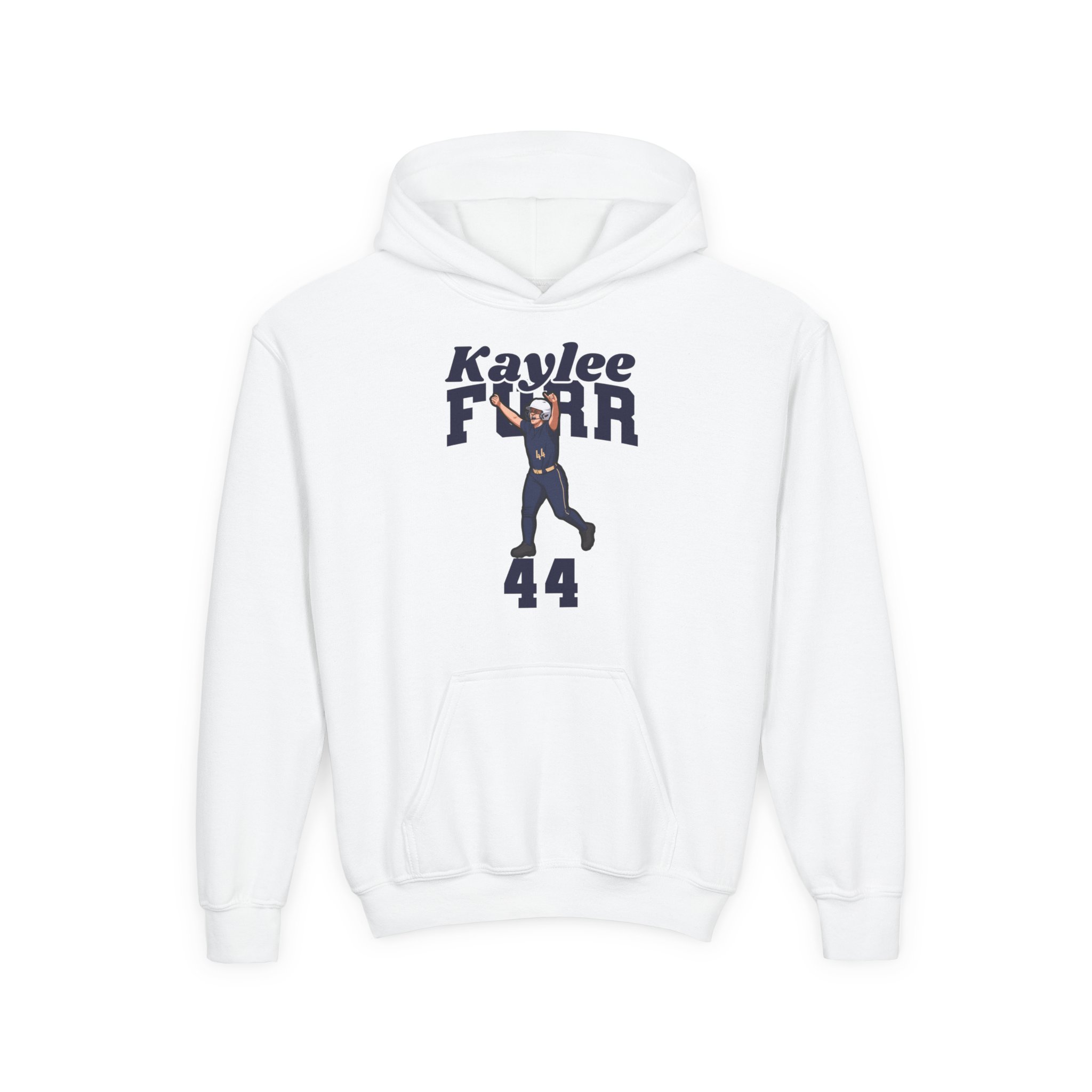 Youth Hoodie — character_signature_arch in White