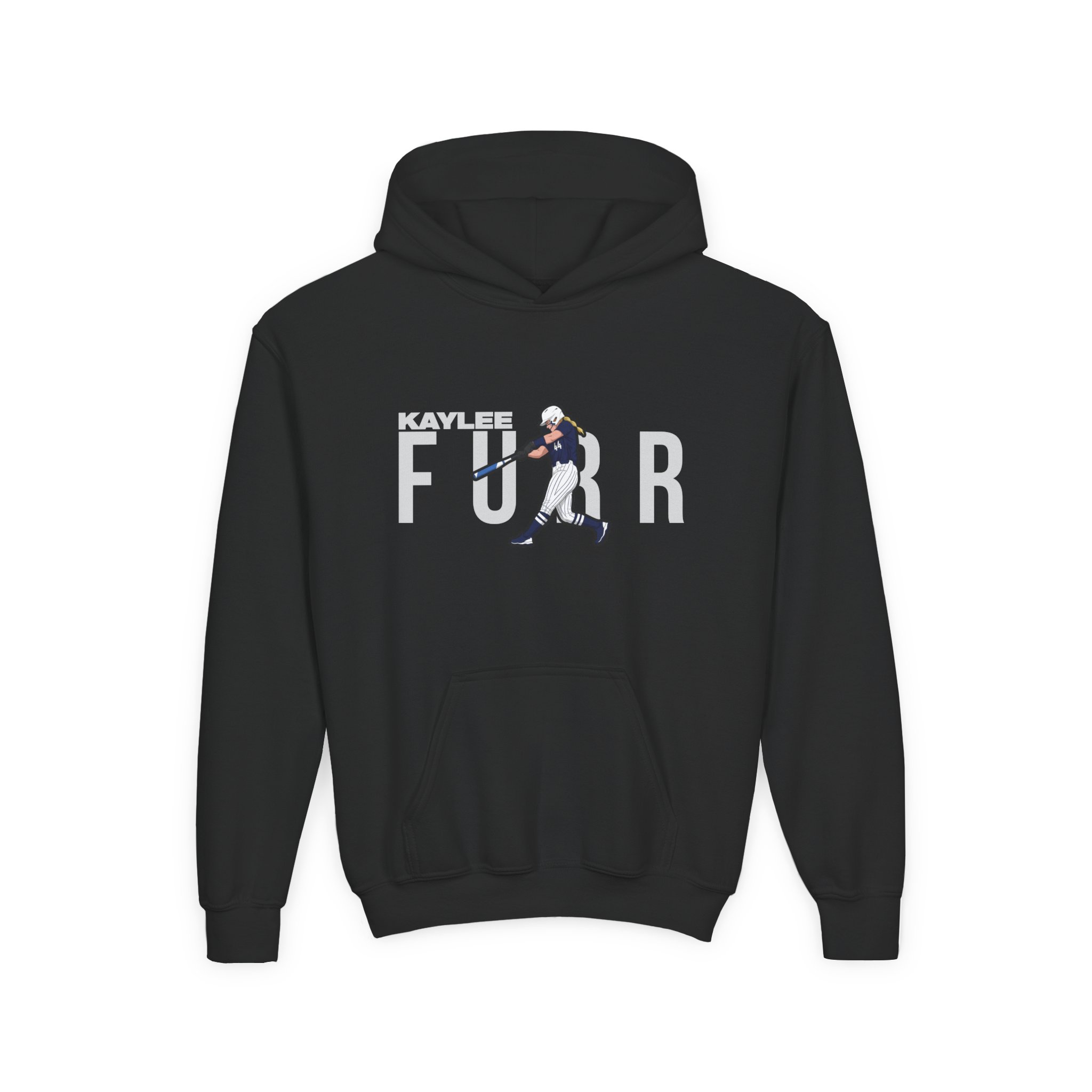 Youth Hoodie — character_player_name in Black