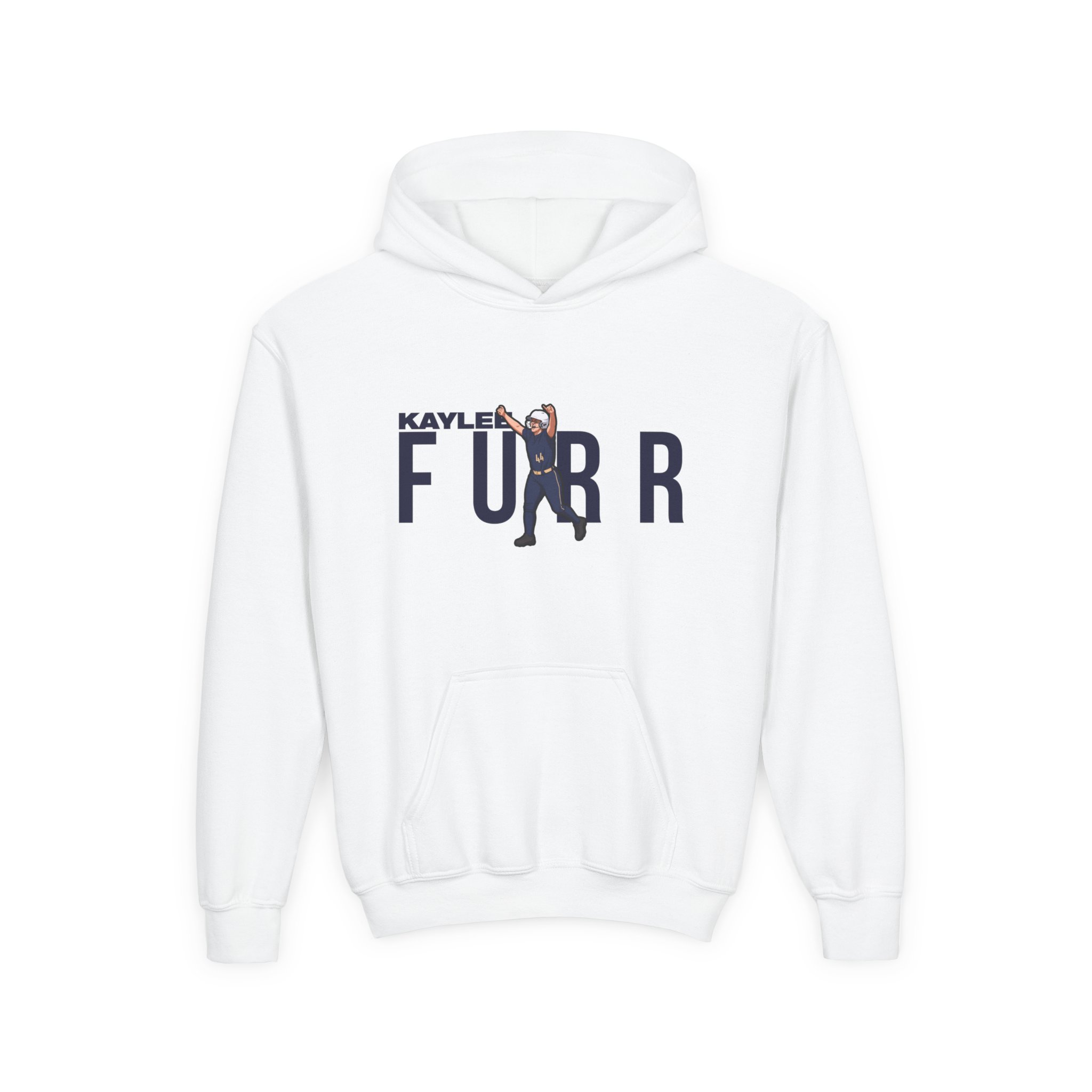 Youth Hoodie — character_player_name in White