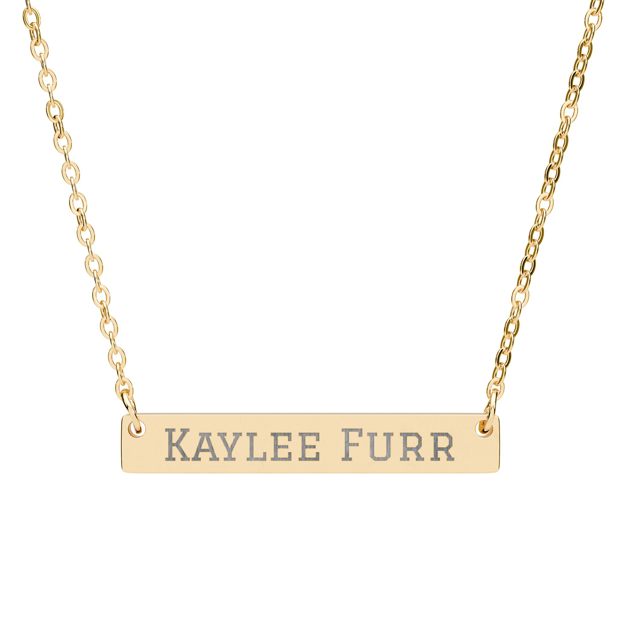 Engraved Bar Necklace — Classic in Gold