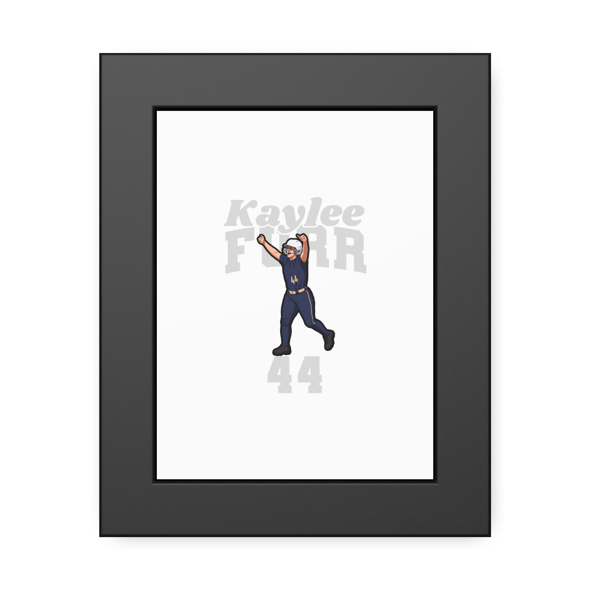 Framed Poster — character_signature_arch in Black