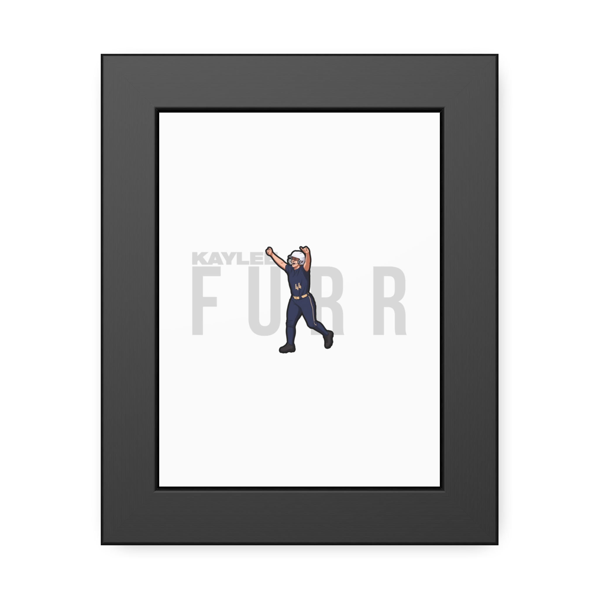 Framed Poster — character_player_name in Black