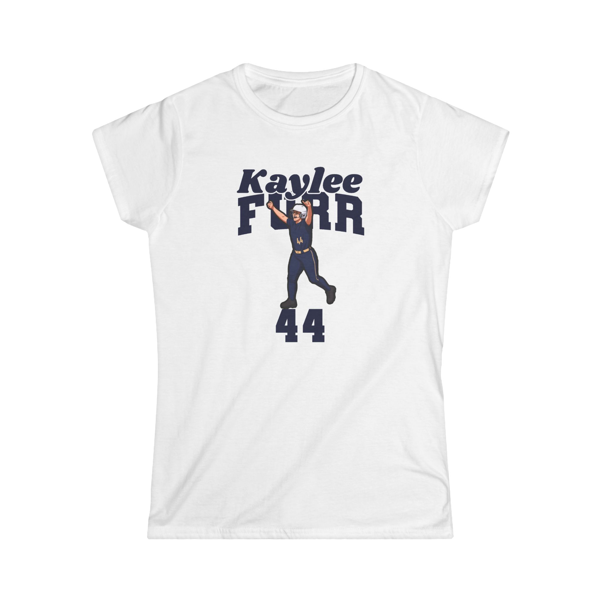 Women's Softstyle Tee — character_signature_arch in White