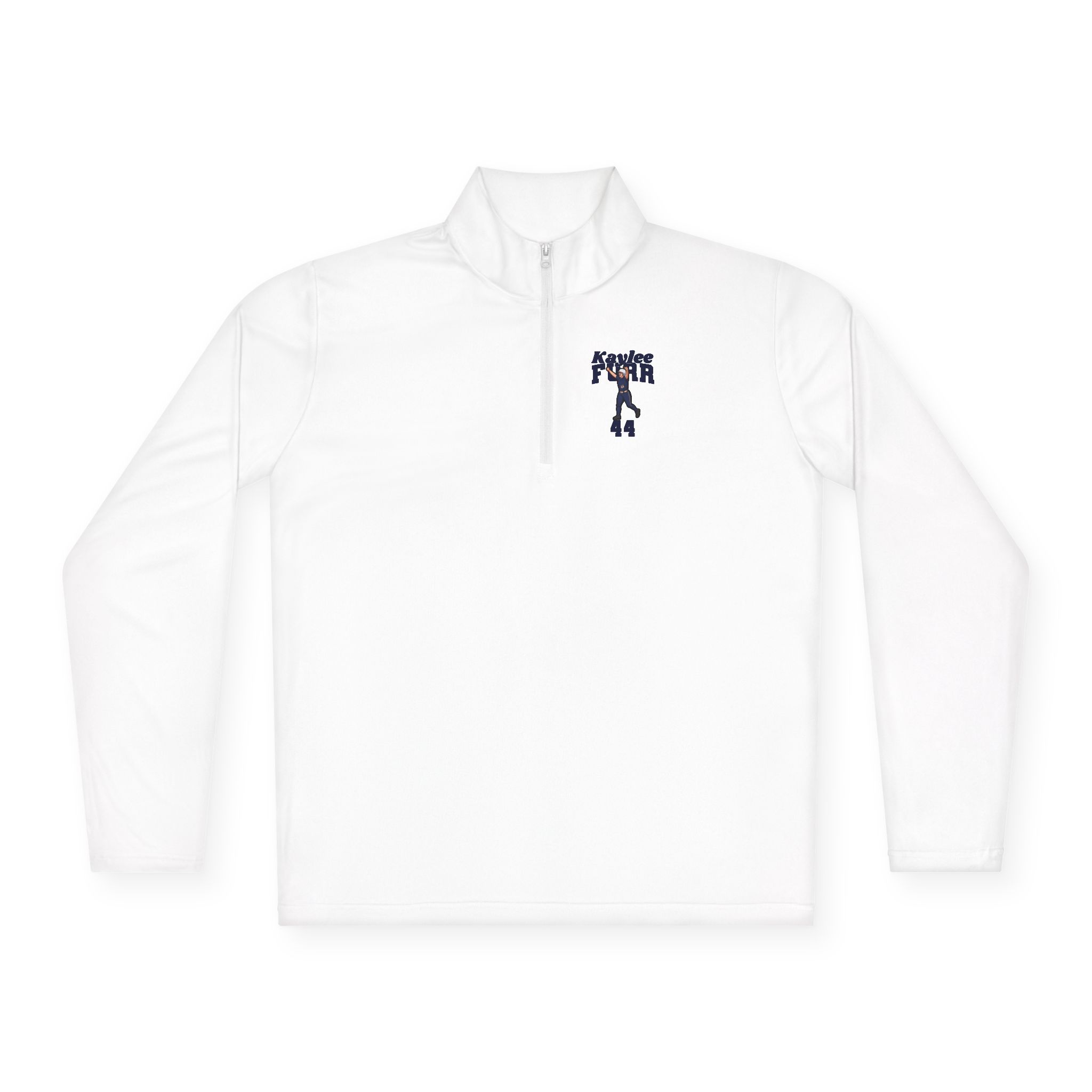 Q-Zip Pullover — character_signature_arch in White