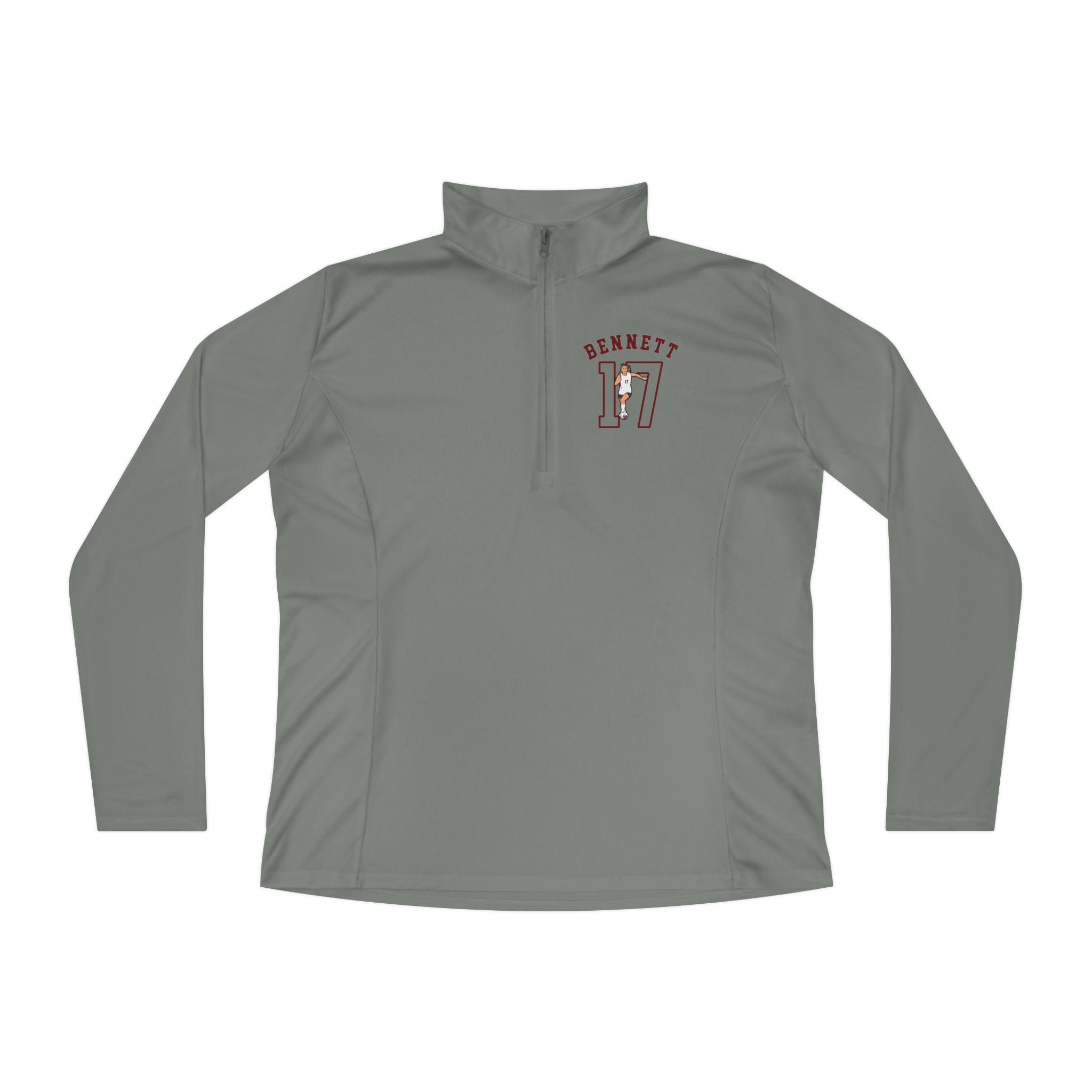 Women's Q-Zip Pullover — character_shirsey_arch in Grey
