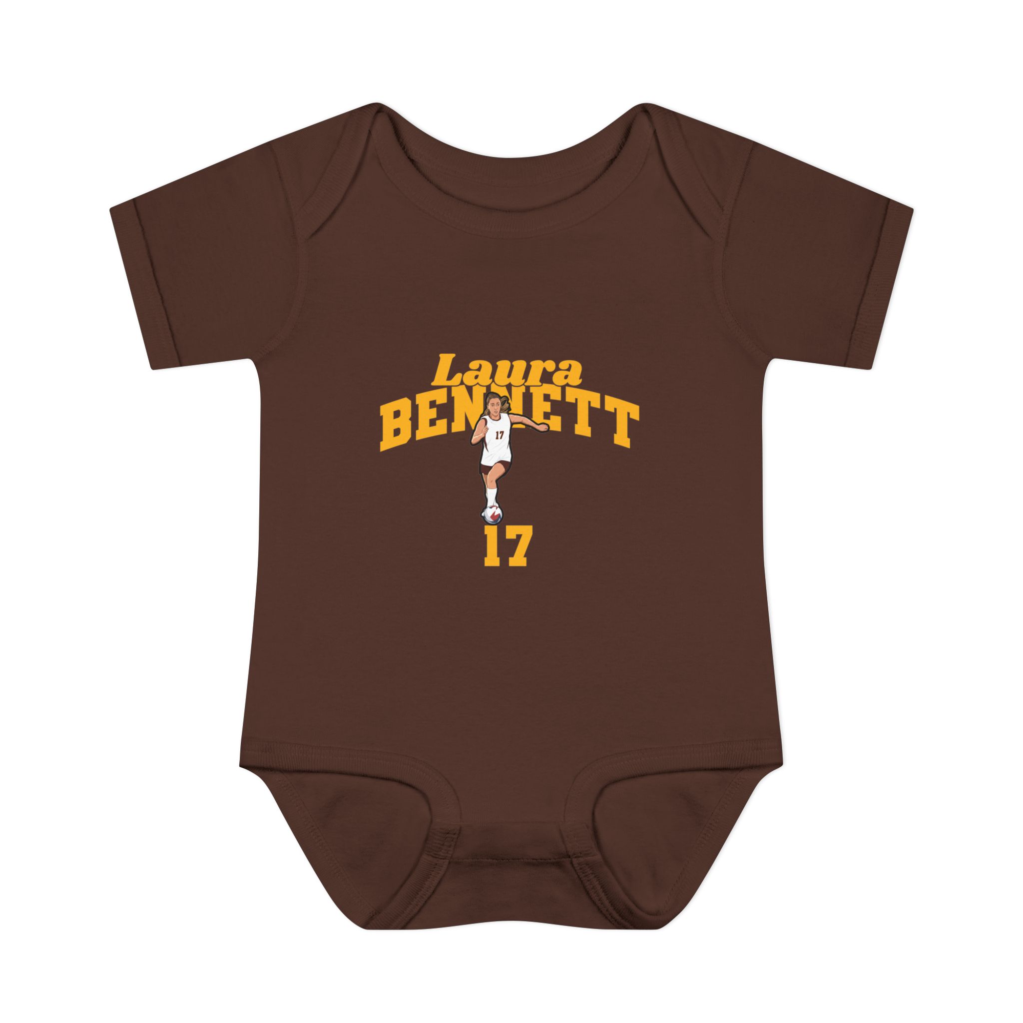 Baby Onesie — character_signature_arch in Brown
