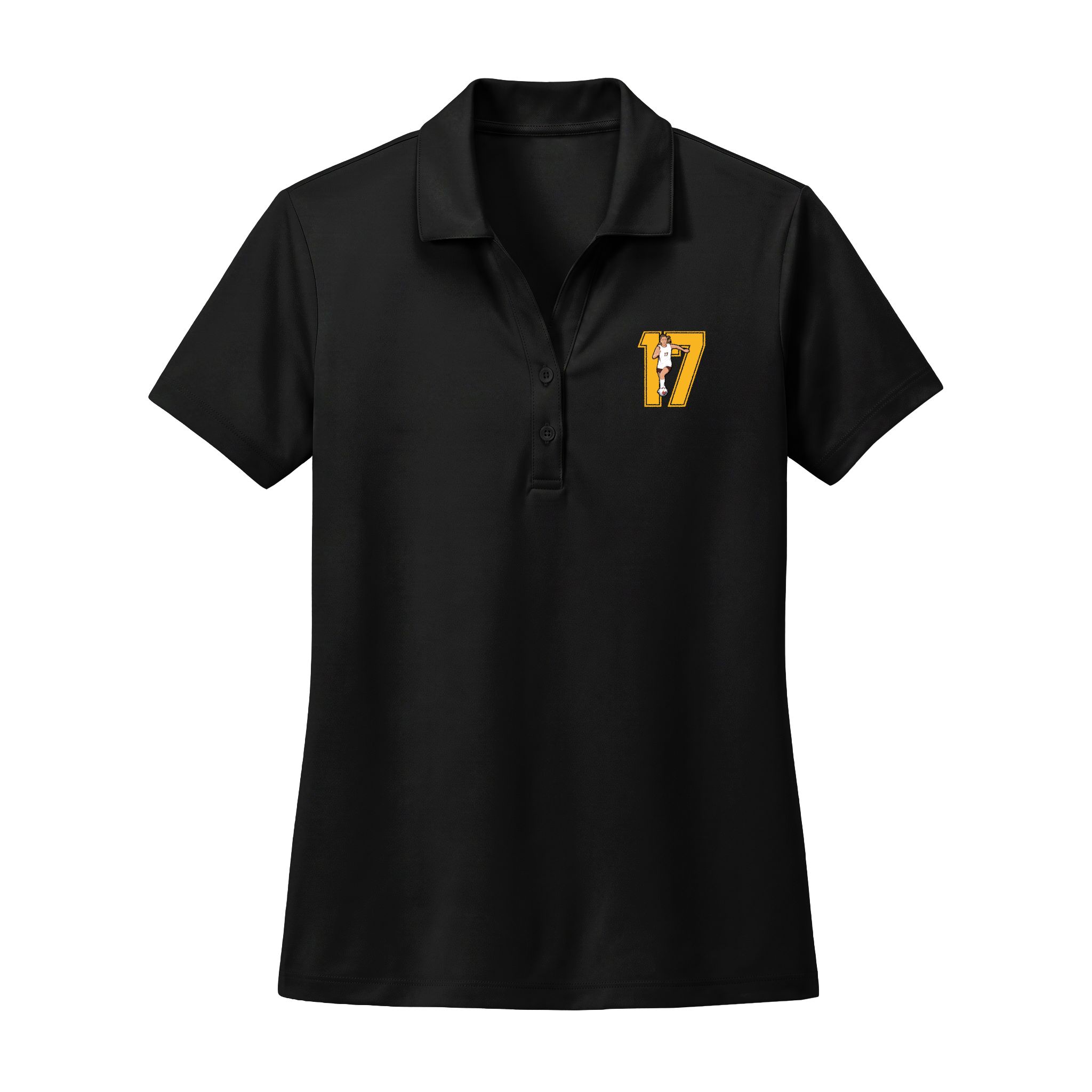 Women's Polo — character_number in Black